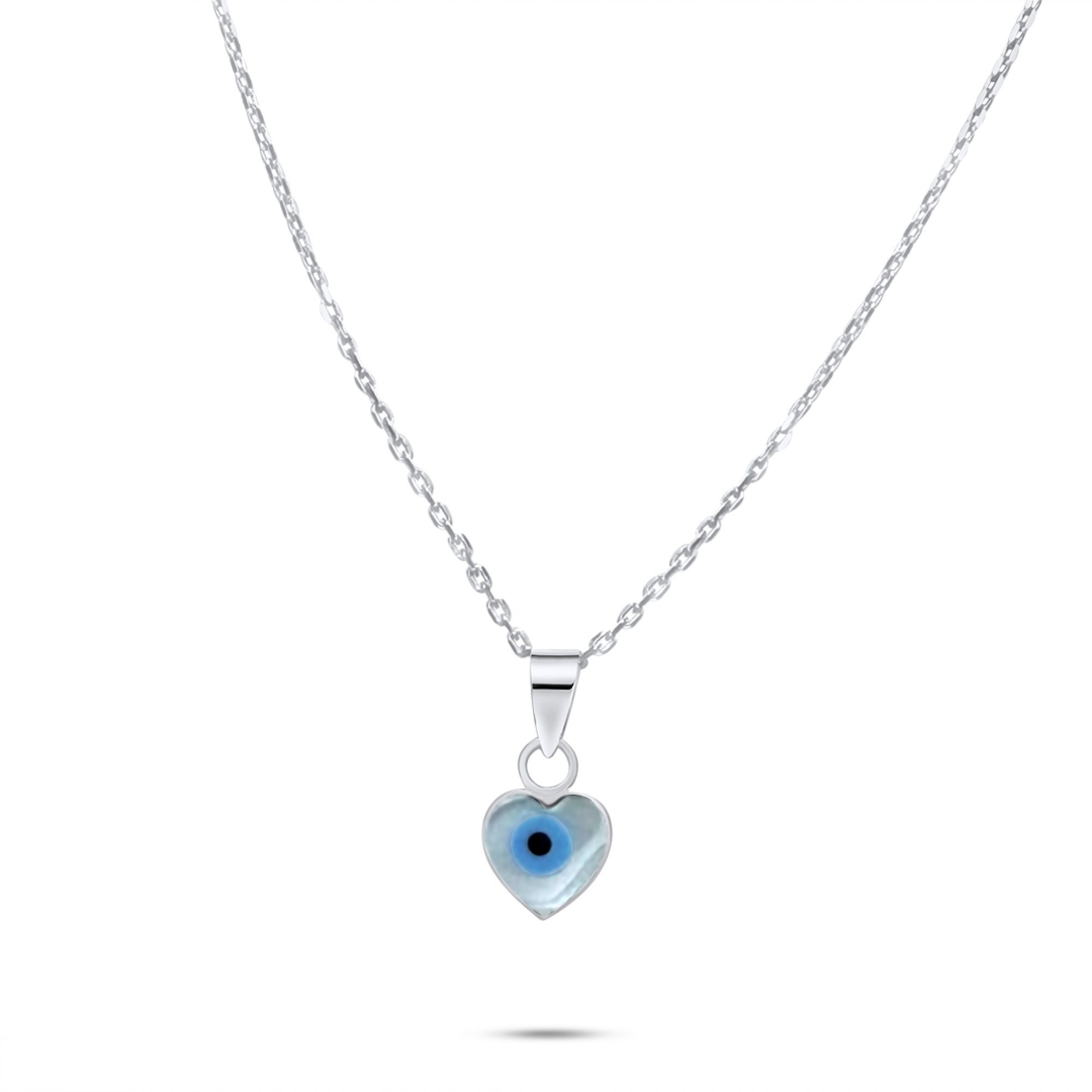 Κολιέ μάτι καρδιά με φίλντισι