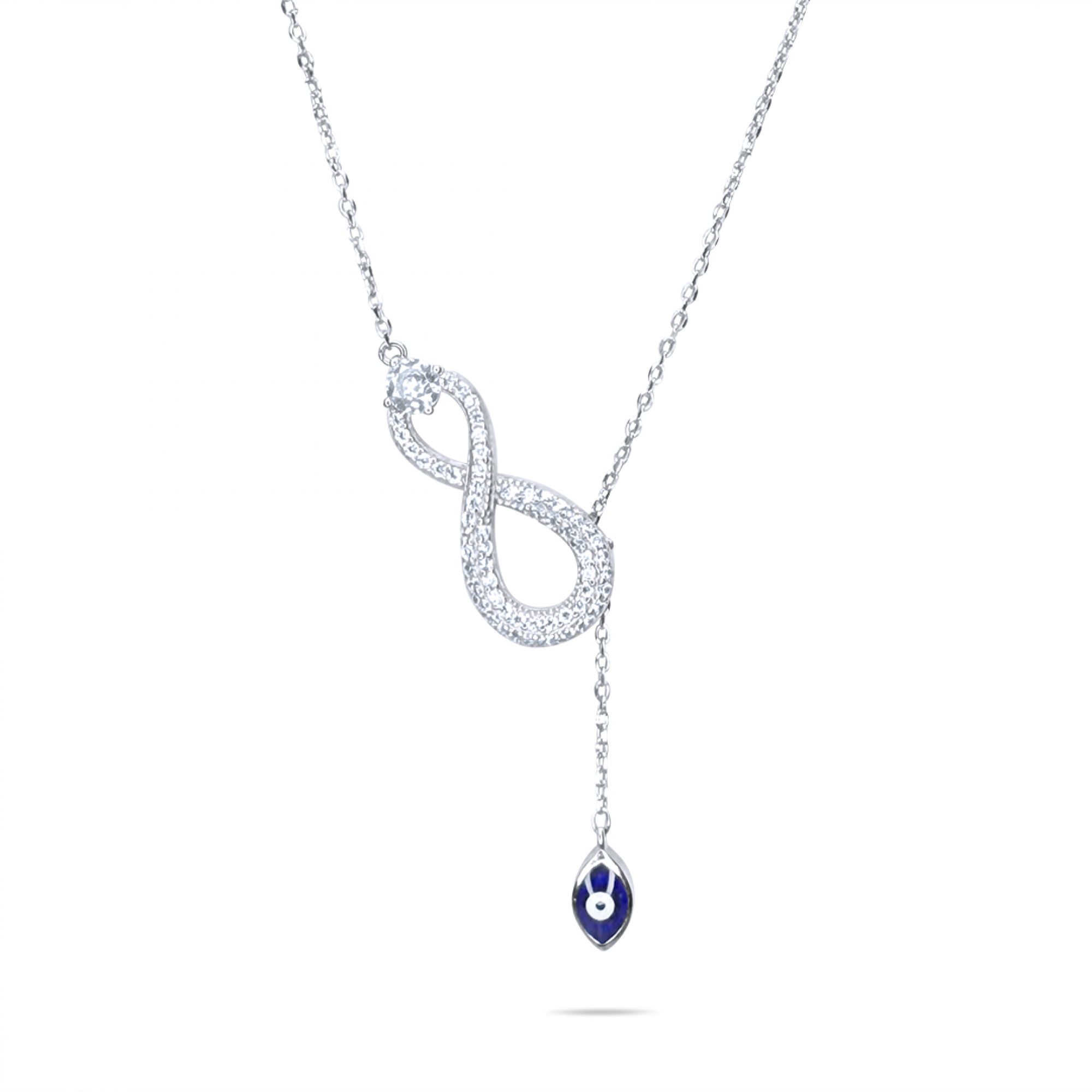 Eye necklace with zircon stones