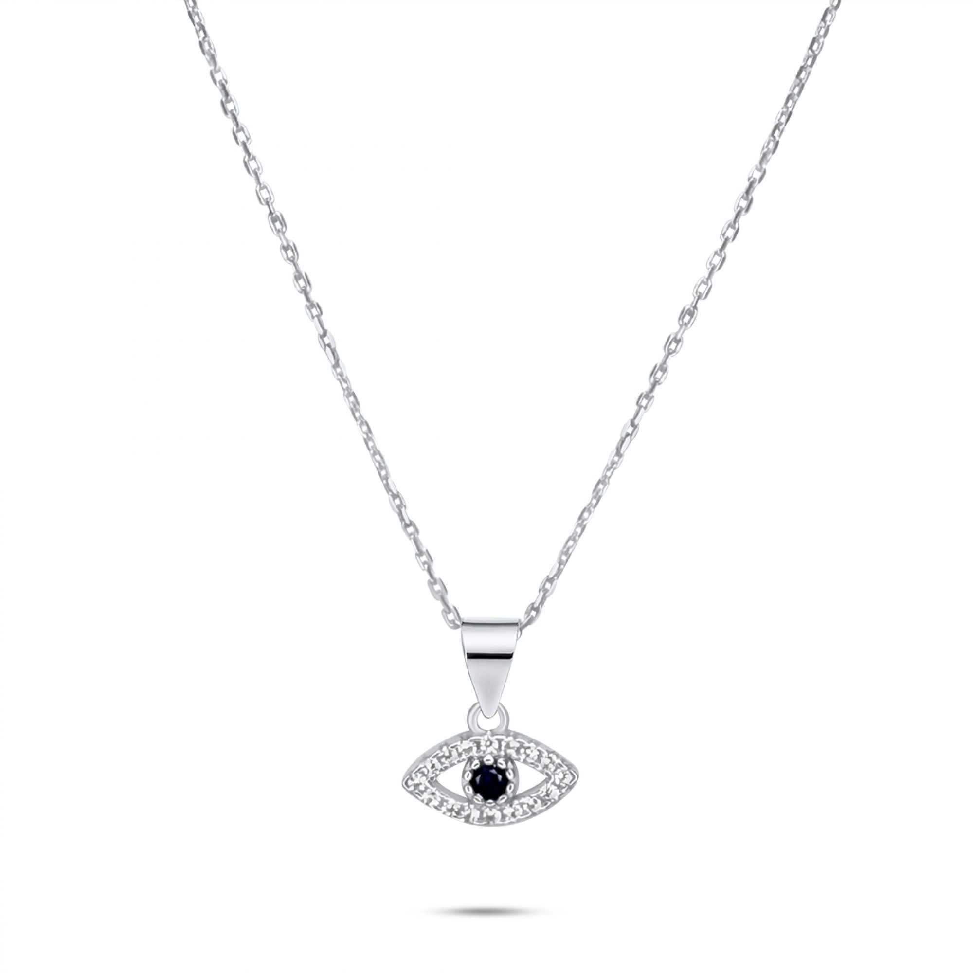 Κολιέ μάτι με πέτρες ζιργκόν