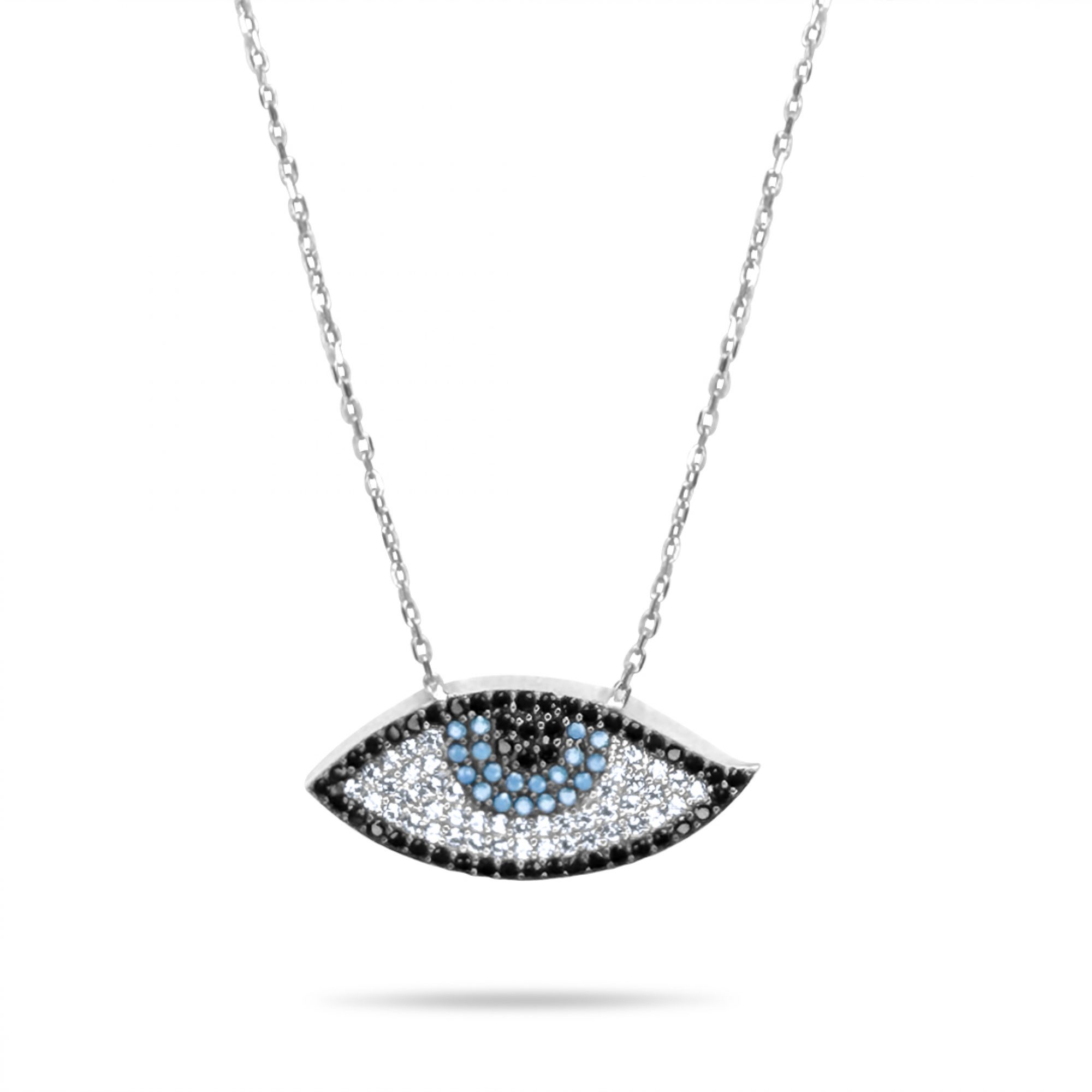 Κολιέ μάτι με πέτρες ζιργκόν