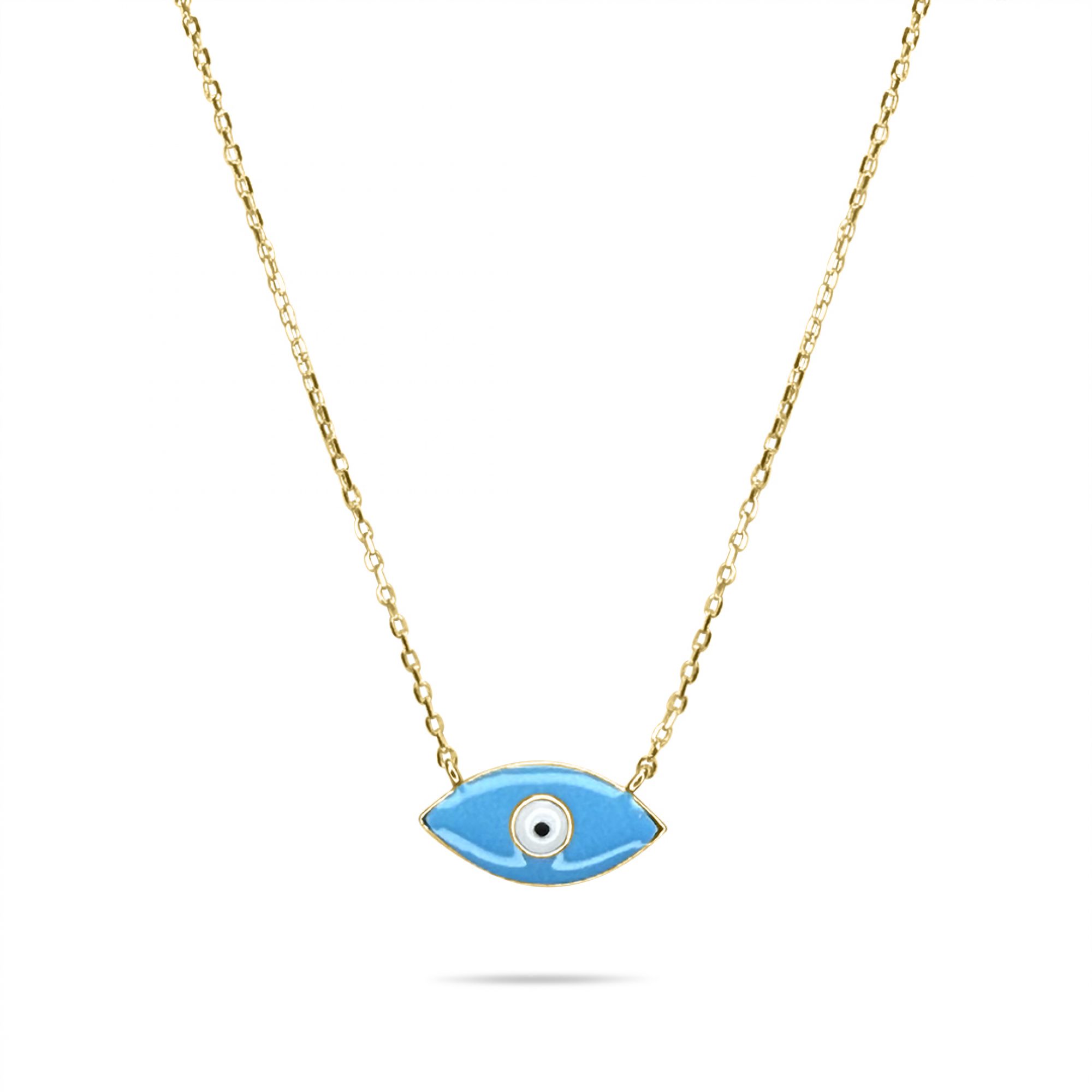 Κολιέ μάτι με σμάλτο επίχρυσο