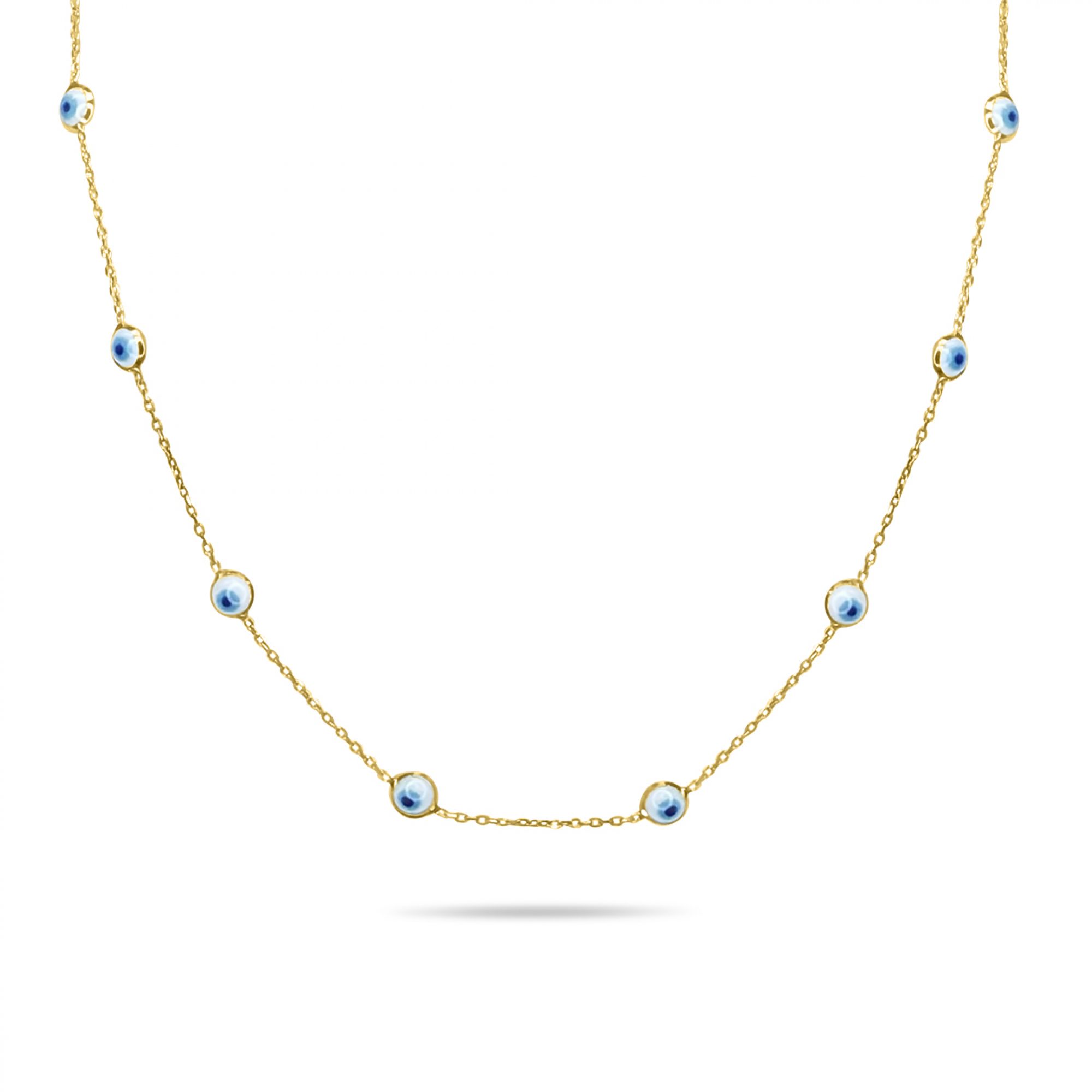 Κολιέ μάτια με φίλντισι επίχρυσο