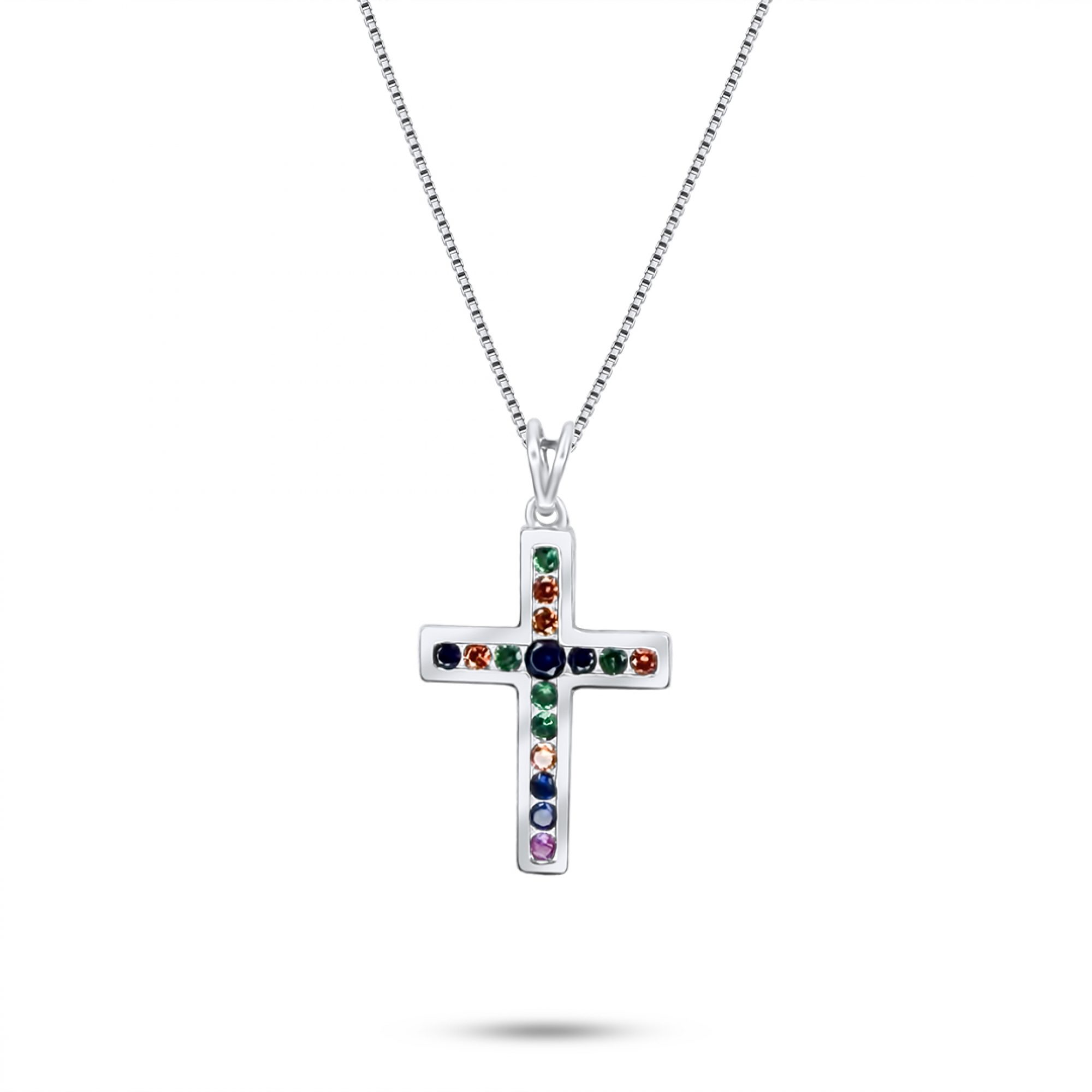 Cross necklace with zircon stones