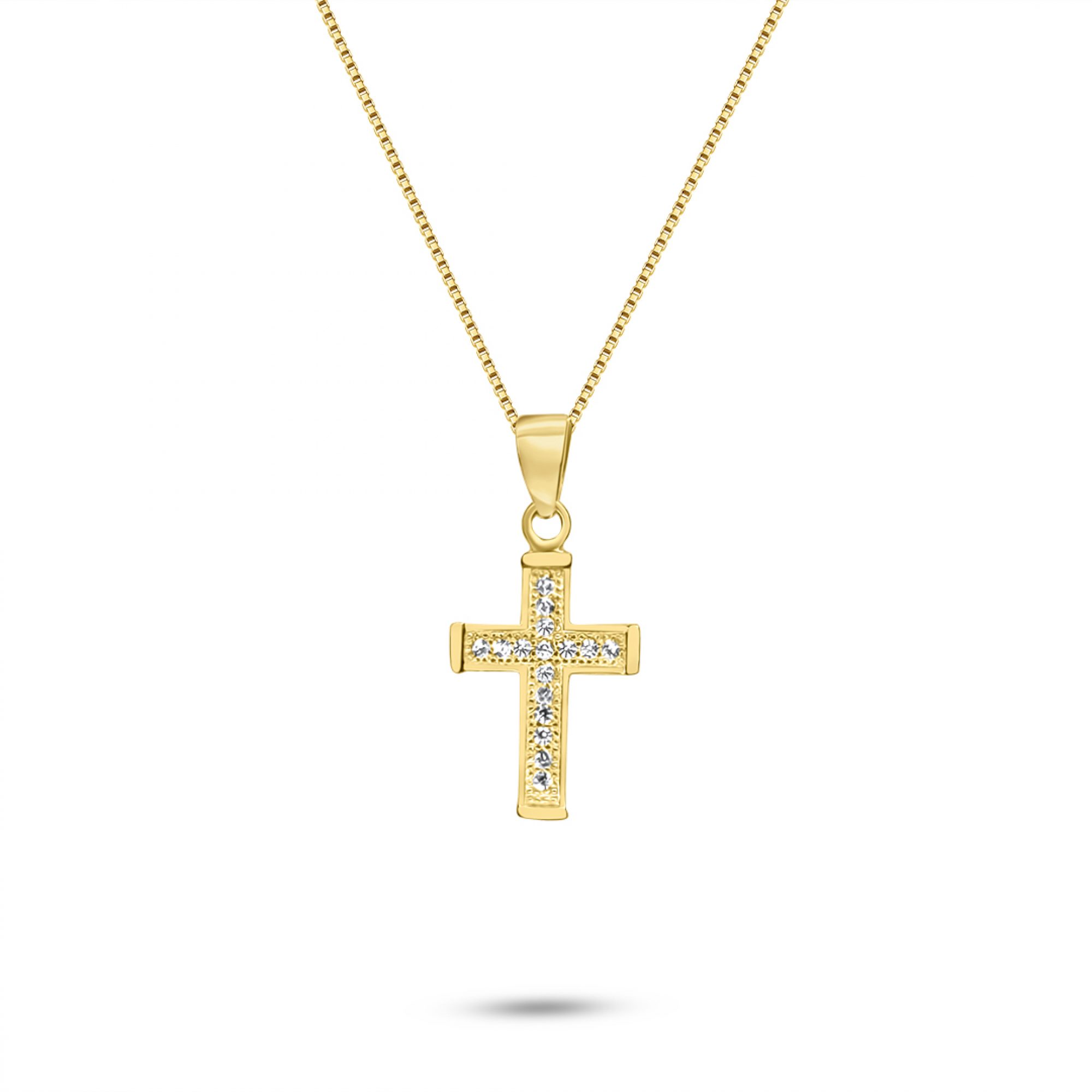 Σταυρός επίχρυσος με ζιργκόν πέτρες