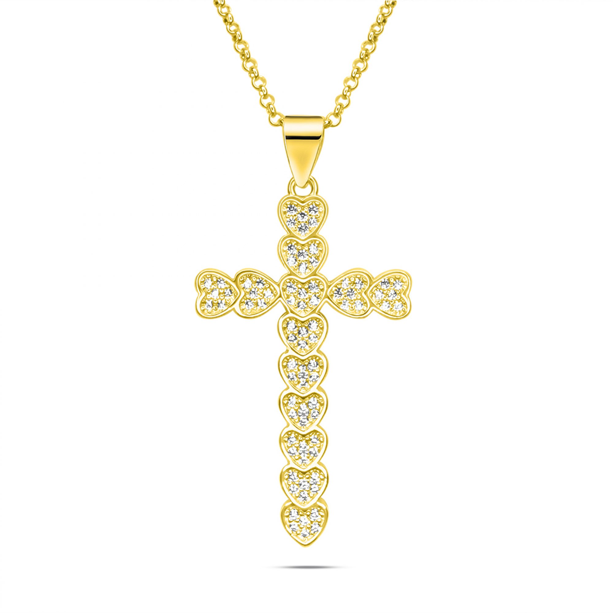 Σταυρός επίχρυσος με ζιργκόν πέτρες