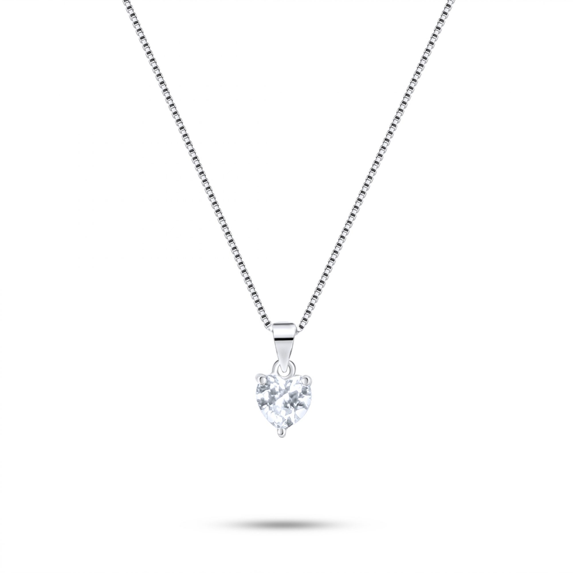 Κολιέ καρδιά με ζιργκόν πέτρα