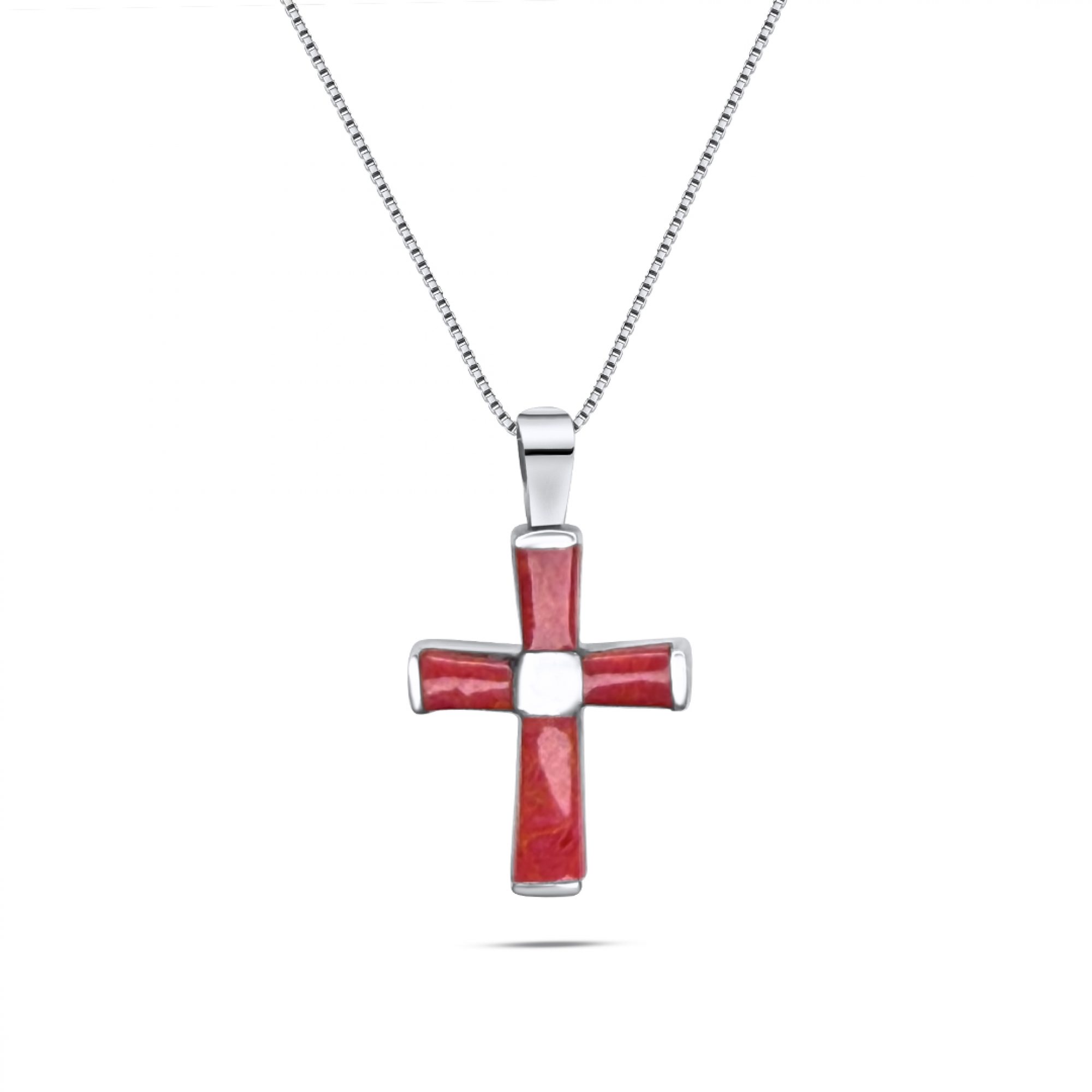 Σταυρός με πέτρες κοράλι