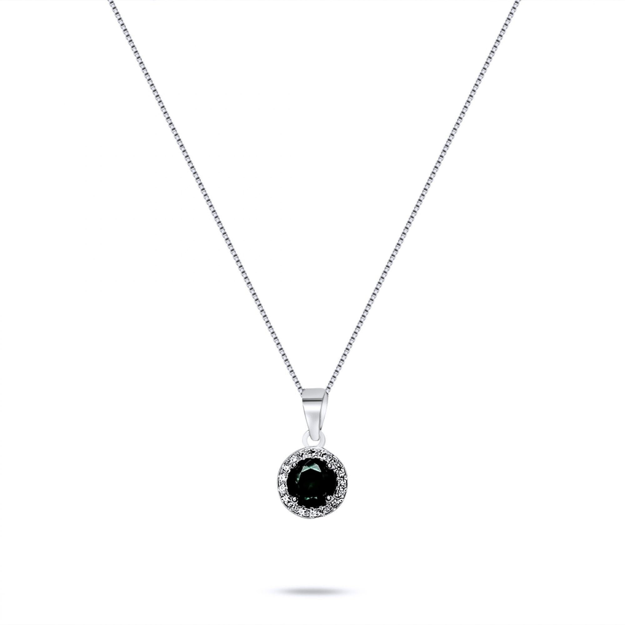 Κολιέ με πέτρες ζιργκόν και σμαράγδι