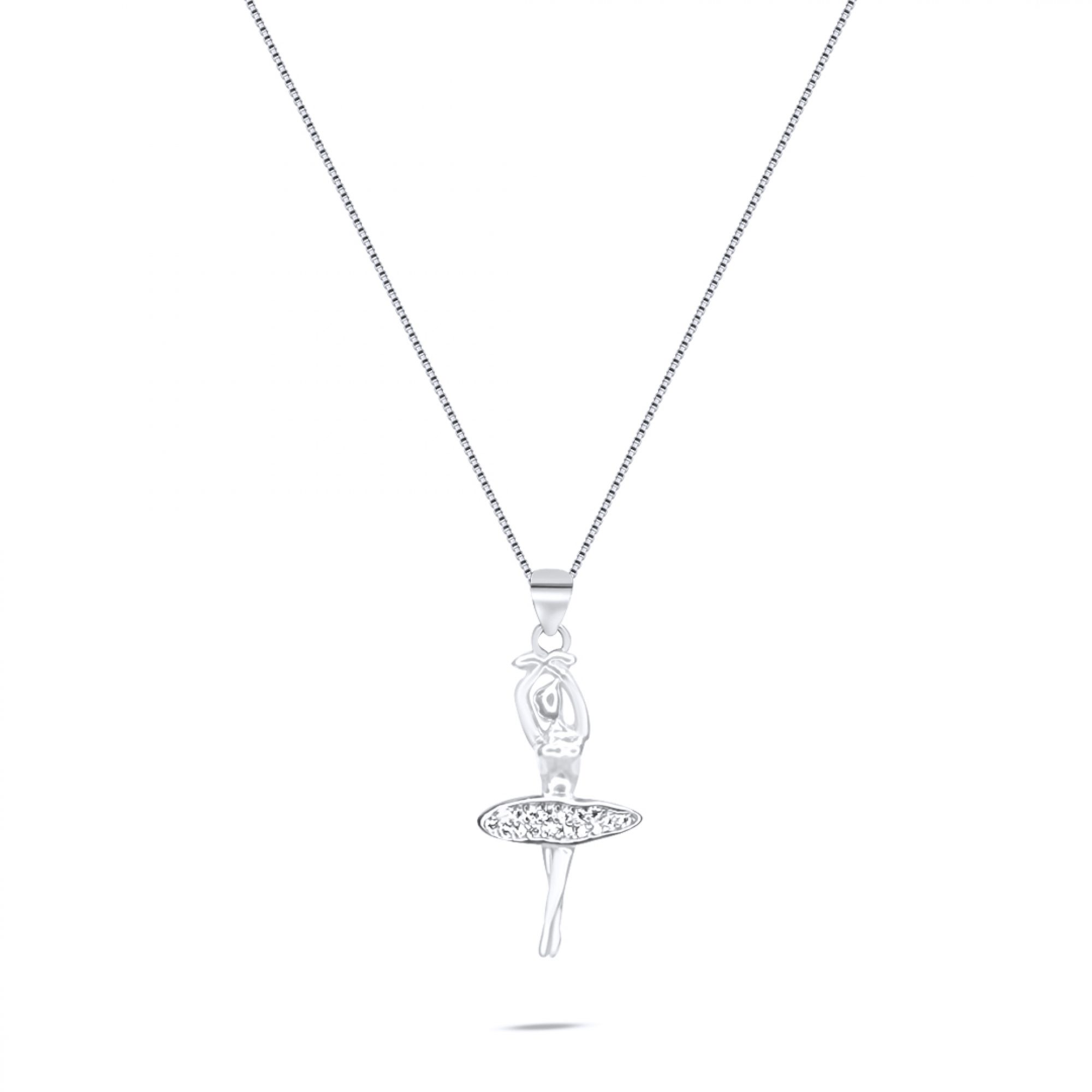 Ballerina necklace with zircon stones