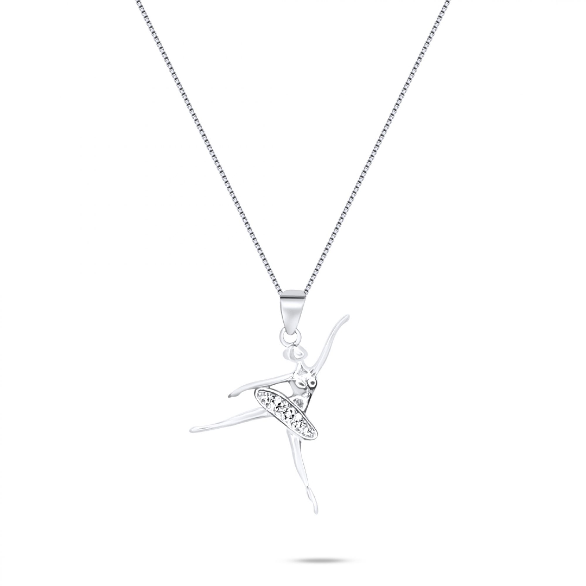 Ballerina necklace with zircon stones