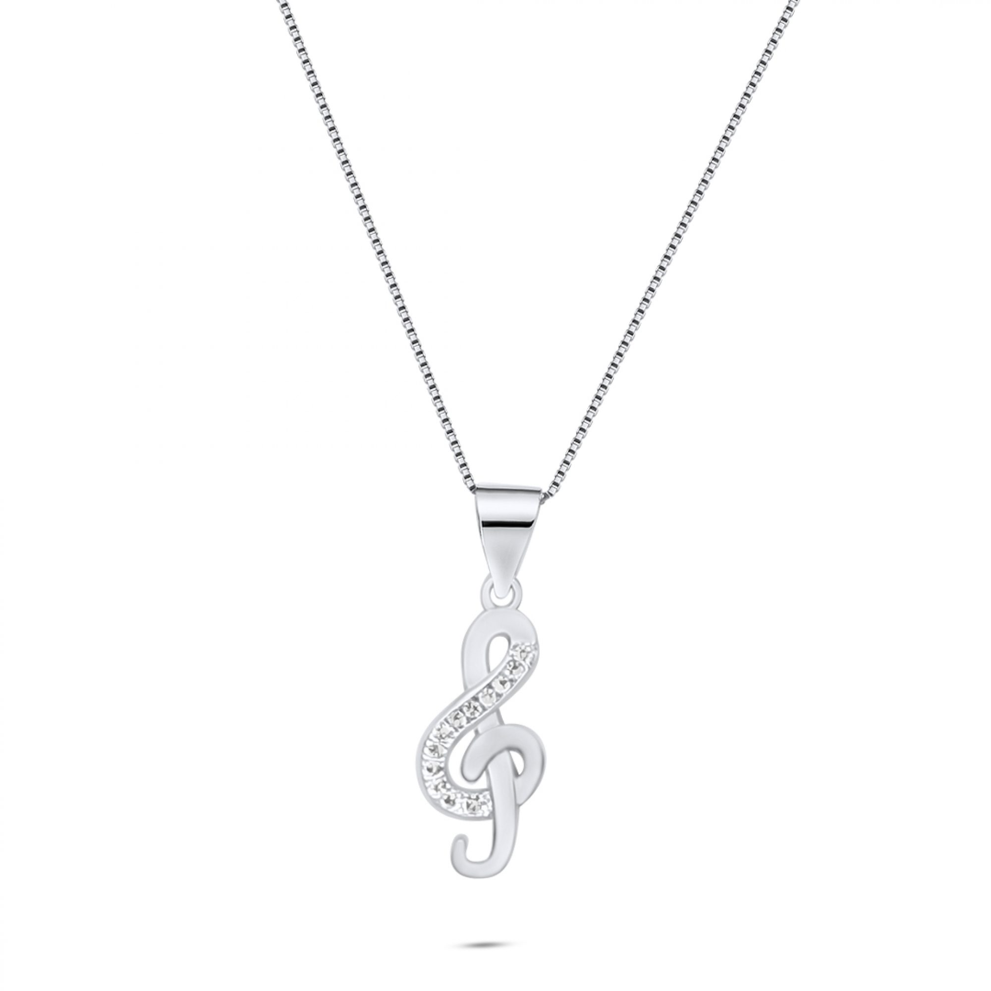 Κολιέ κλειδί του Σολ με πέτρες ζιργκόν