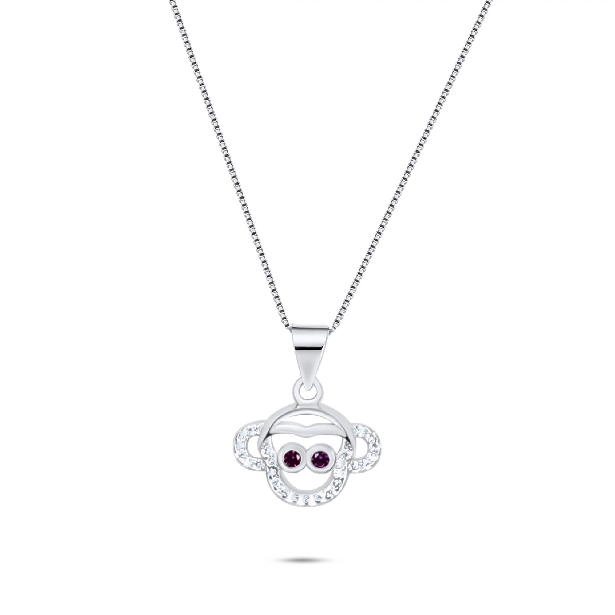 Monkey necklace with zircon stones