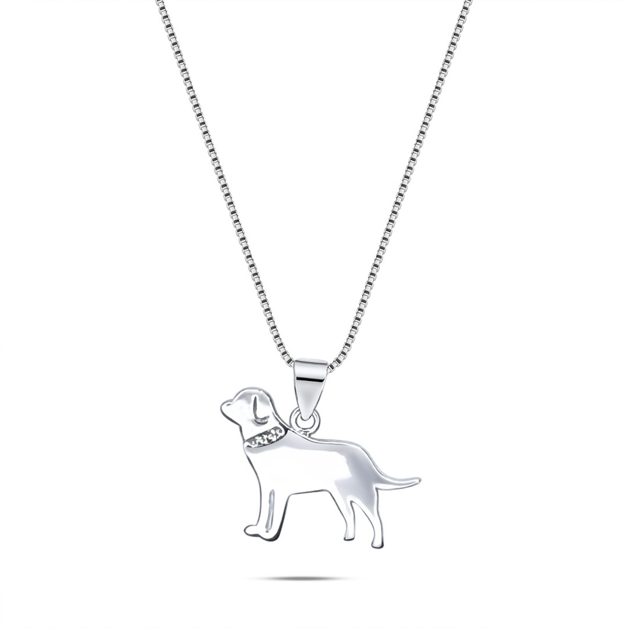 Dog necklace with zircon stones