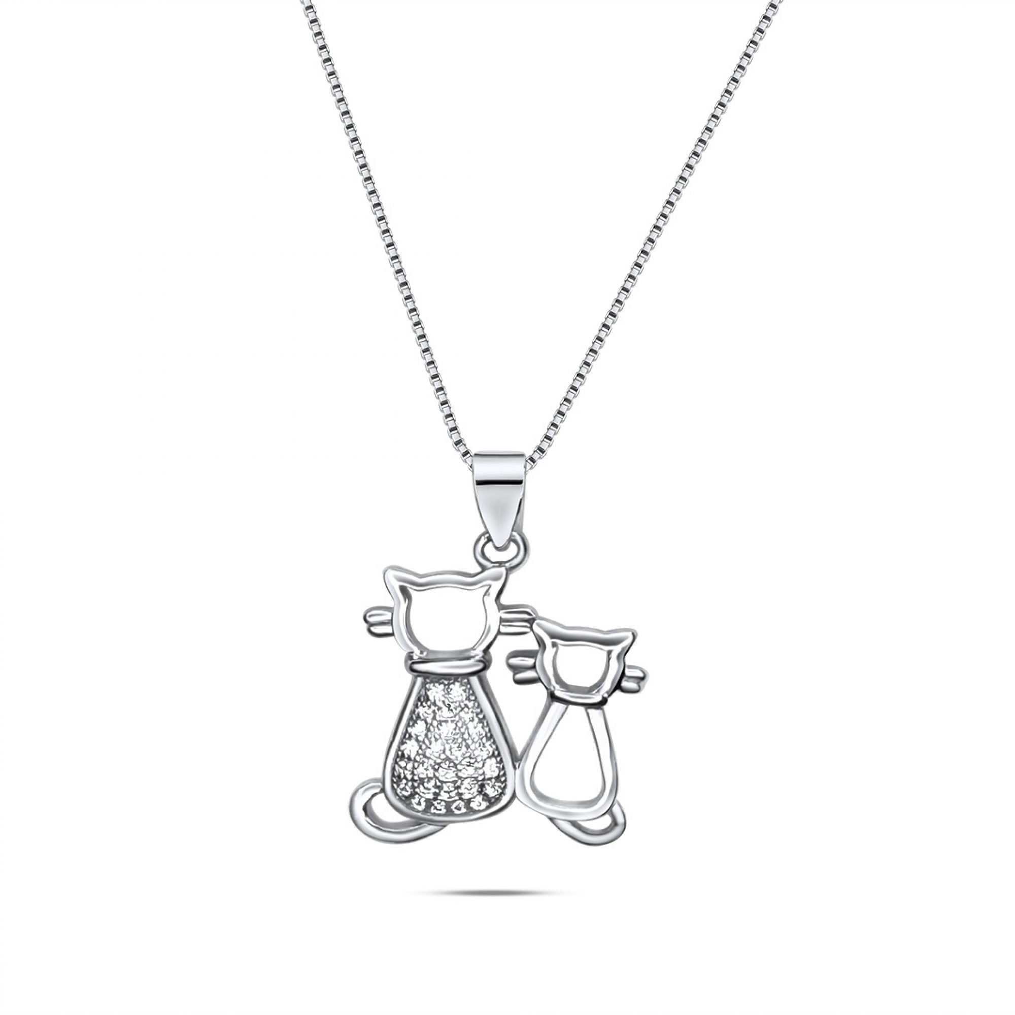 Κολιέ γάτες με πέτρες ζιργκόν