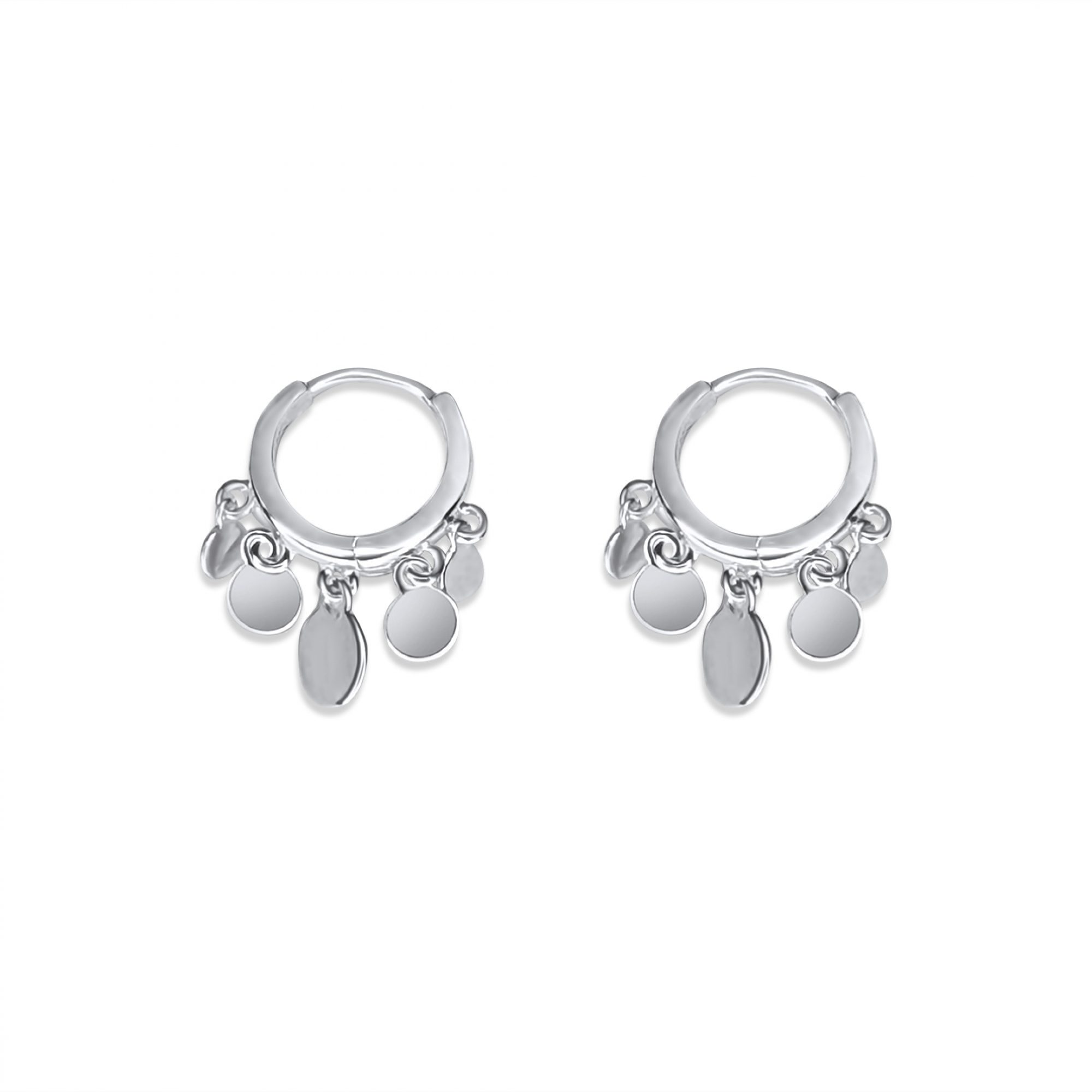 Silver hoops with dangles