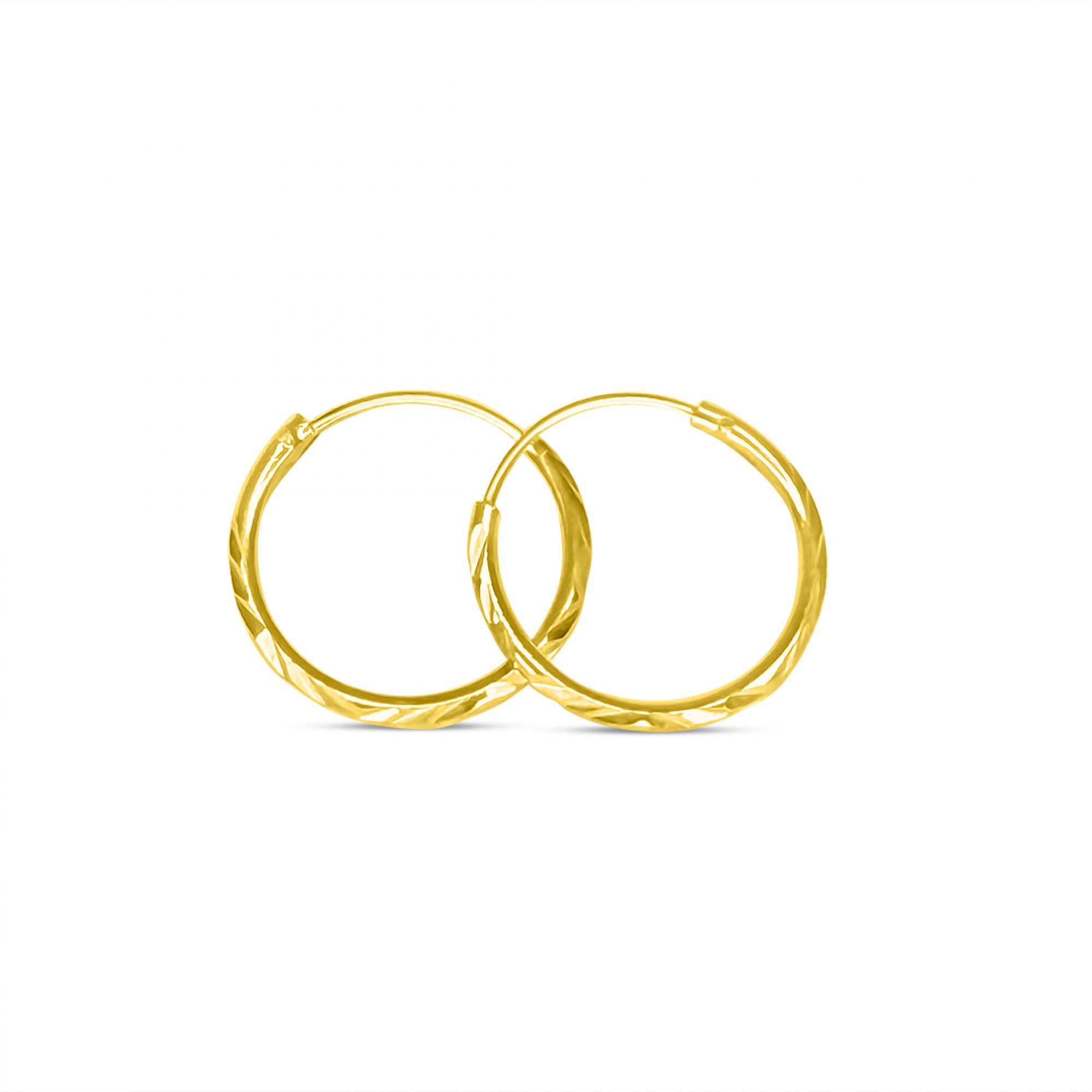 Κρίκοι επίχρυσοι χαρακτοί (14mm)