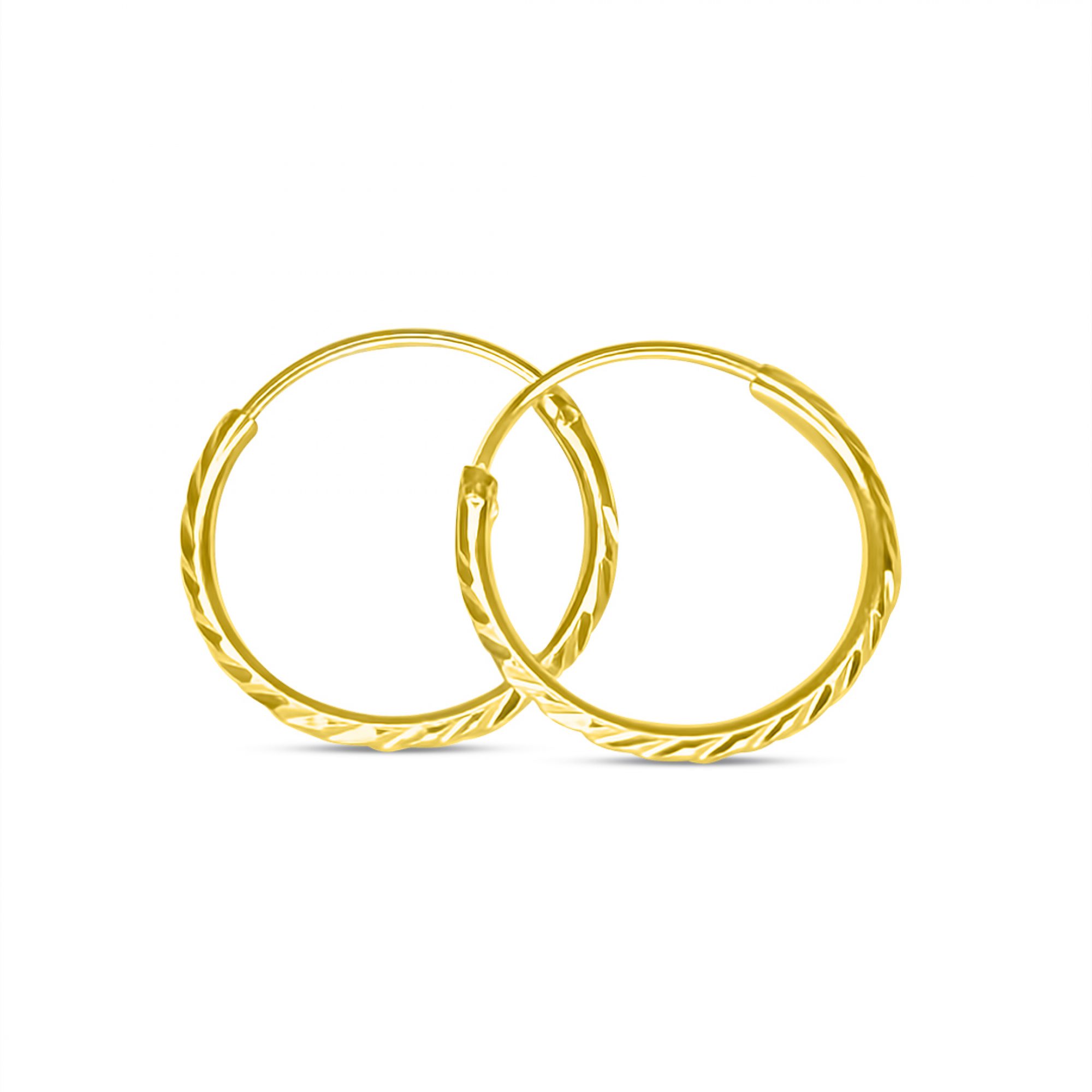 Κρίκοι επίχρυσοι χαρακτοί (14mm)