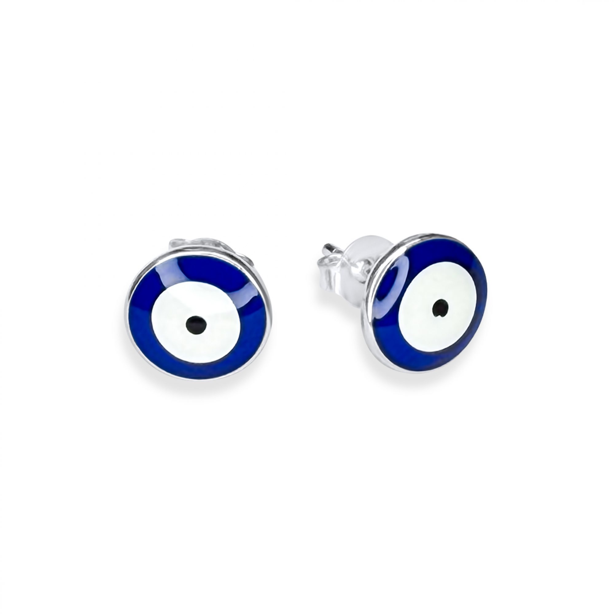 Eye stud earrings with enamel