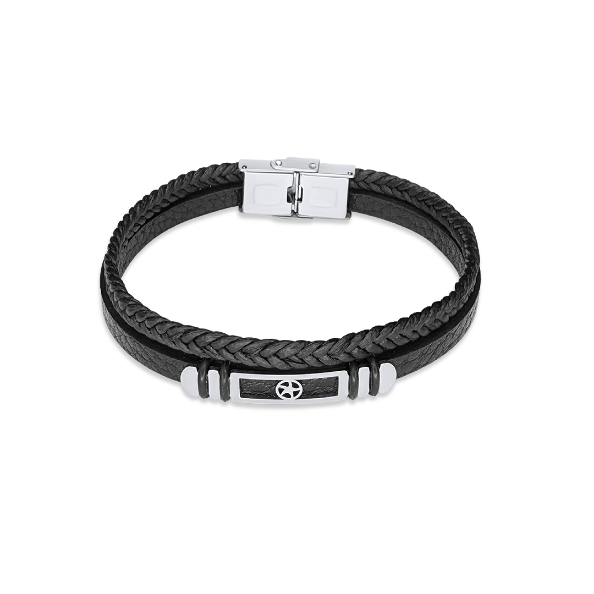 Leather-Steel bracelet