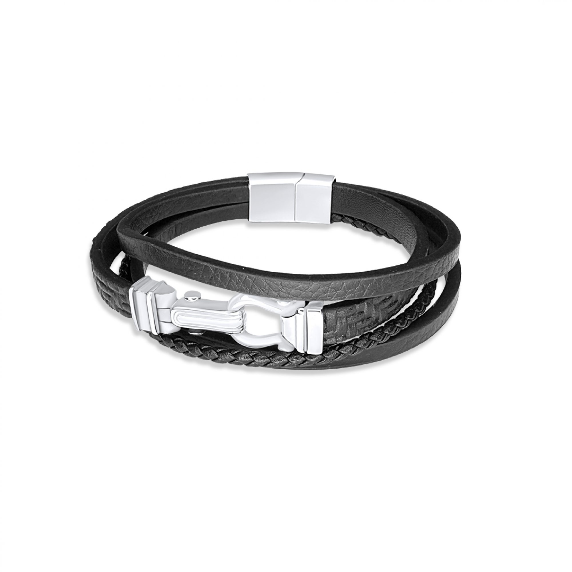 Leather-Steel bracelet