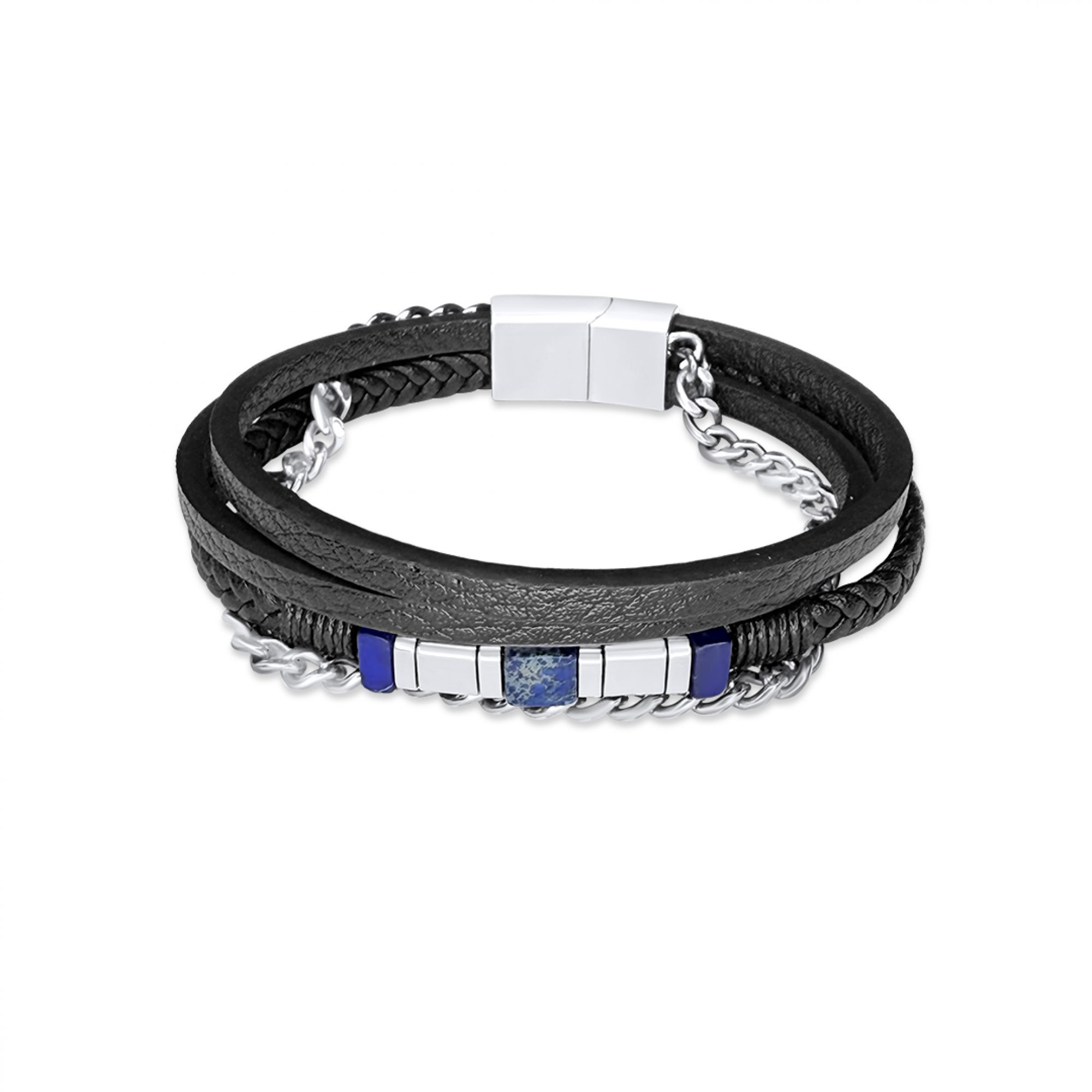 Leather-Steel bracelet