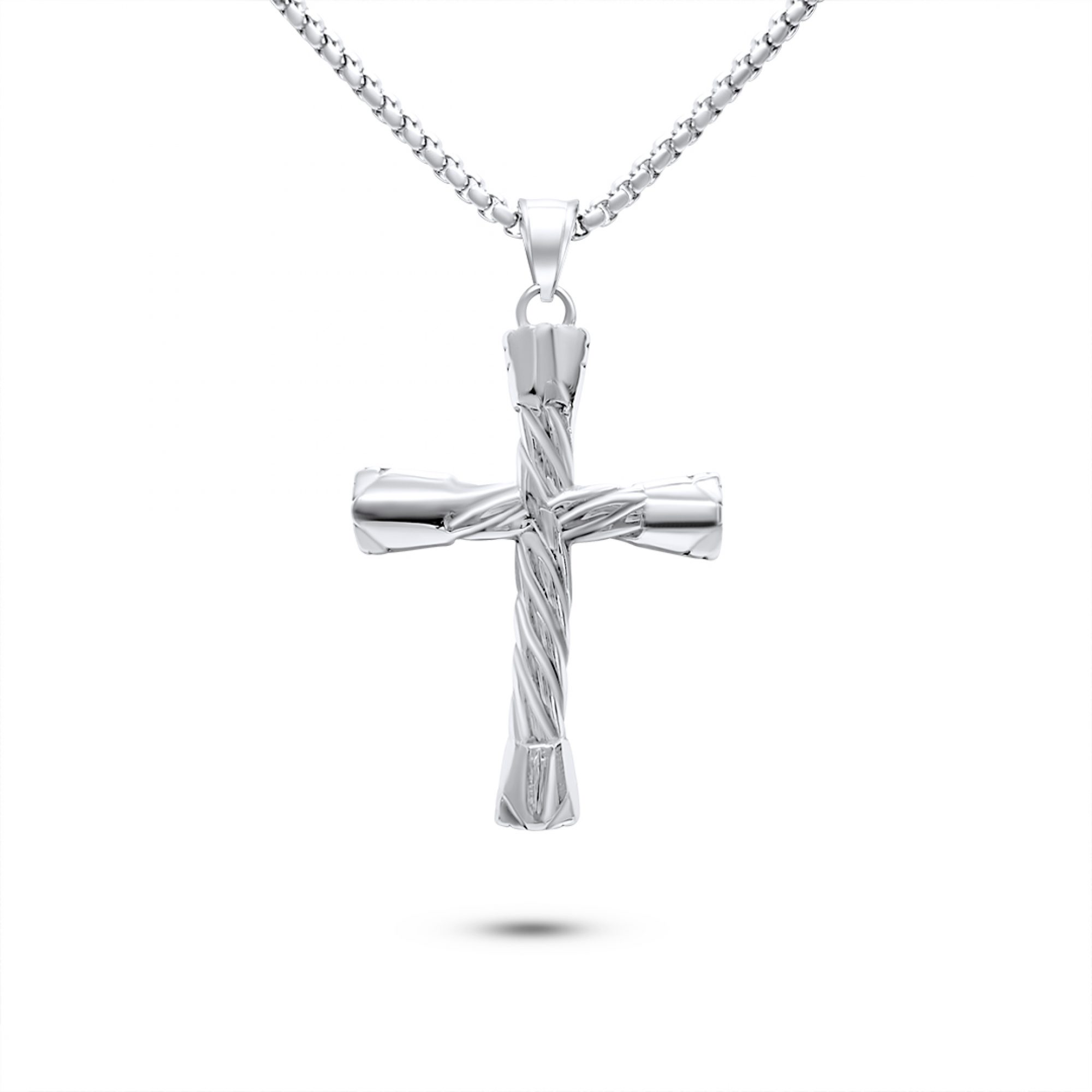 Steel cross necklace