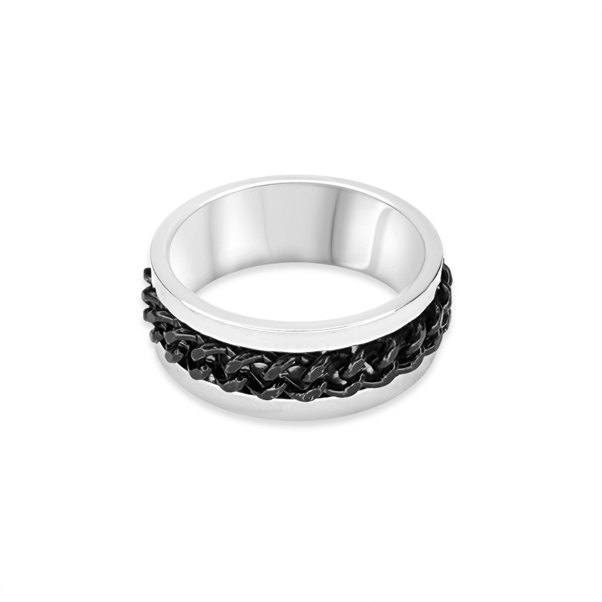 Steel ring with chain
