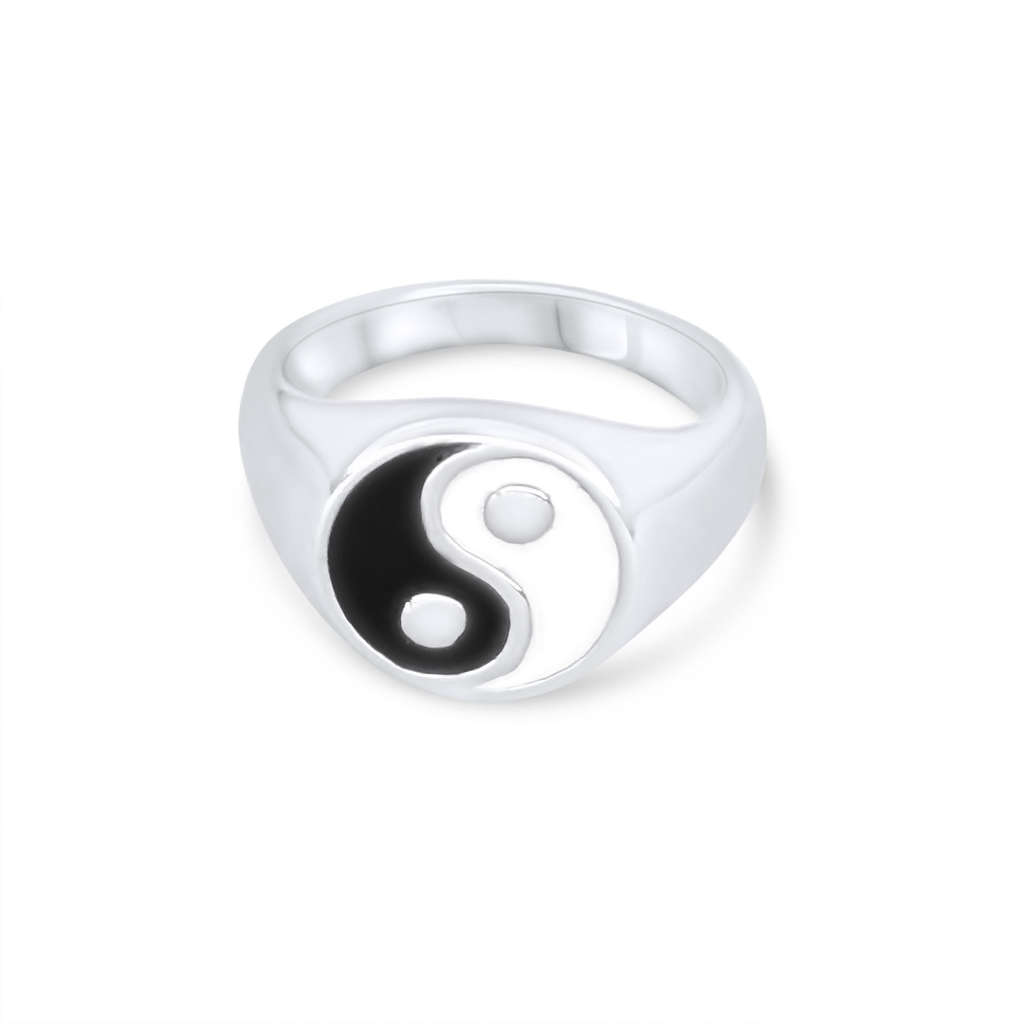 Steel yin yang ring