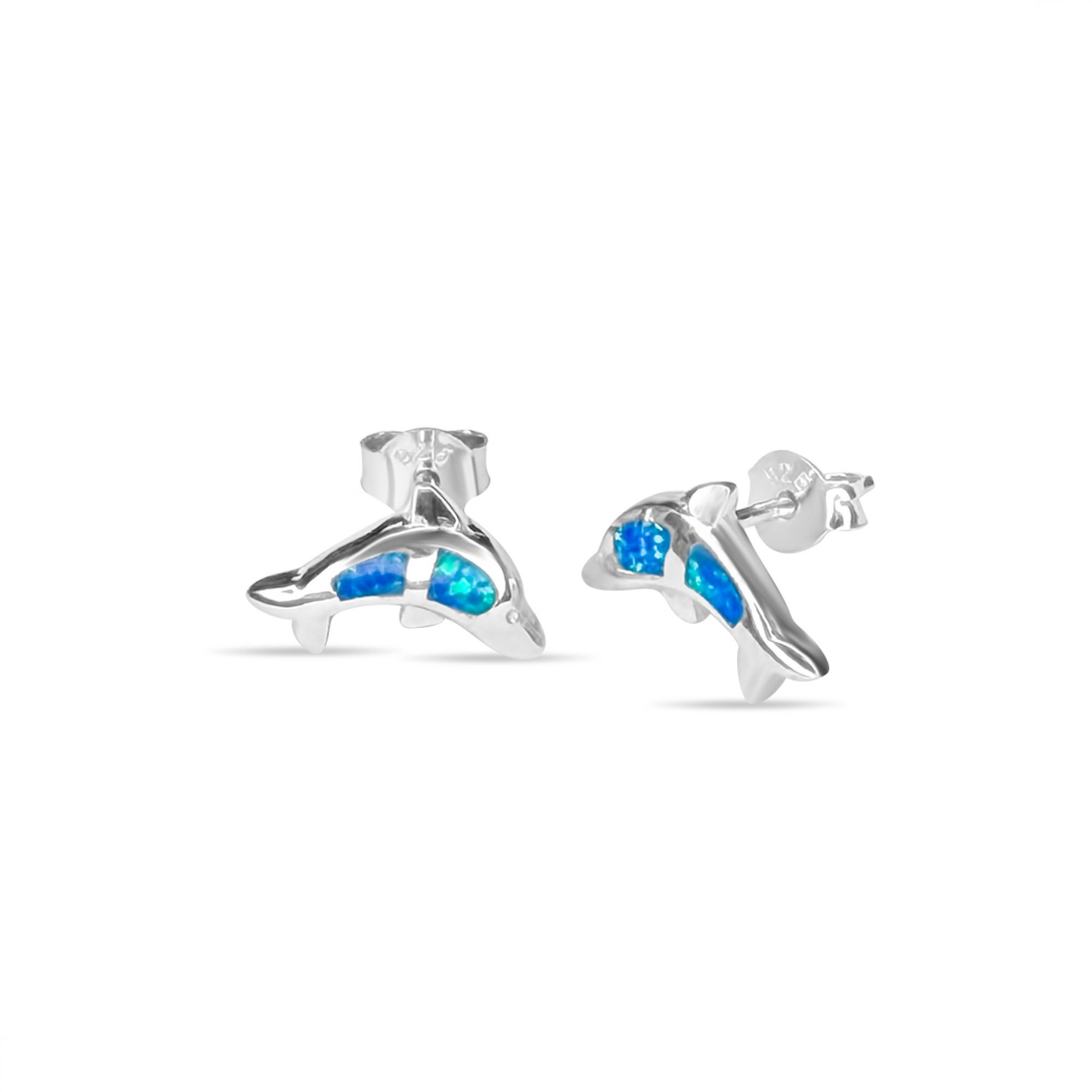 Stud dolphin opal earrings