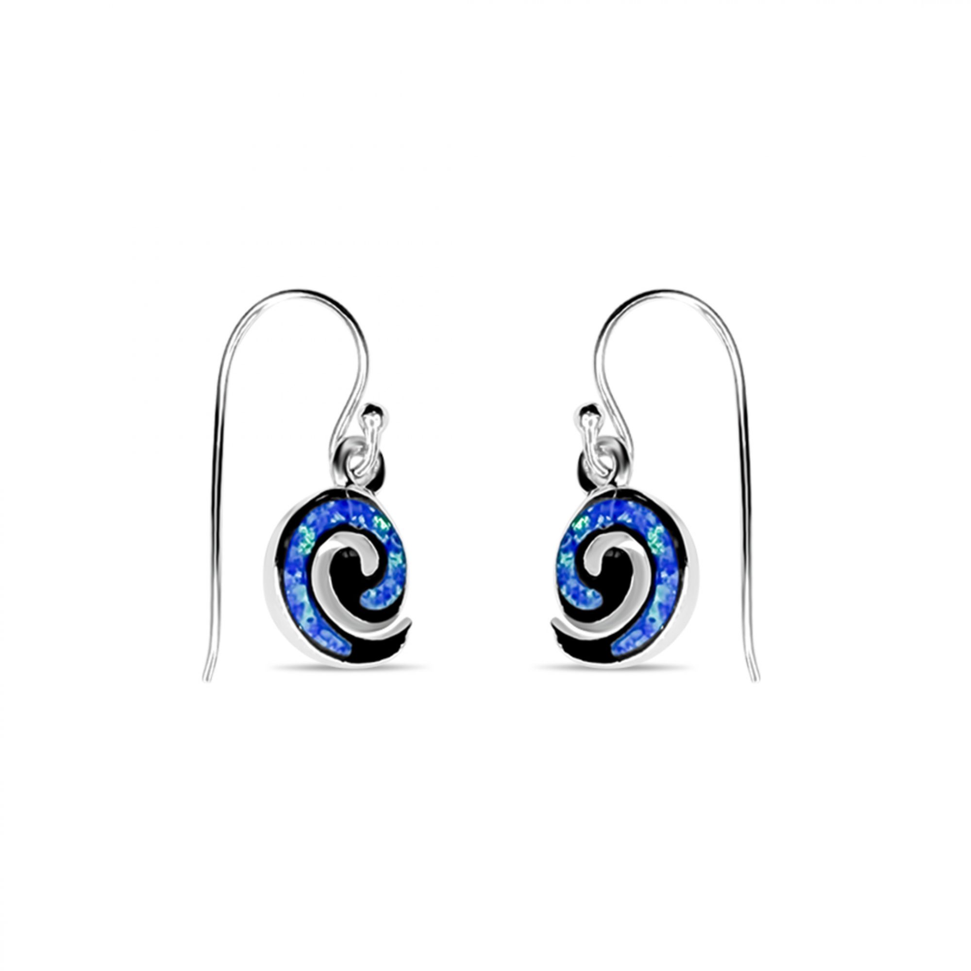 Σκουλαρίκια κρεμαστά με πέτρες όπαλ και μαίανδρο