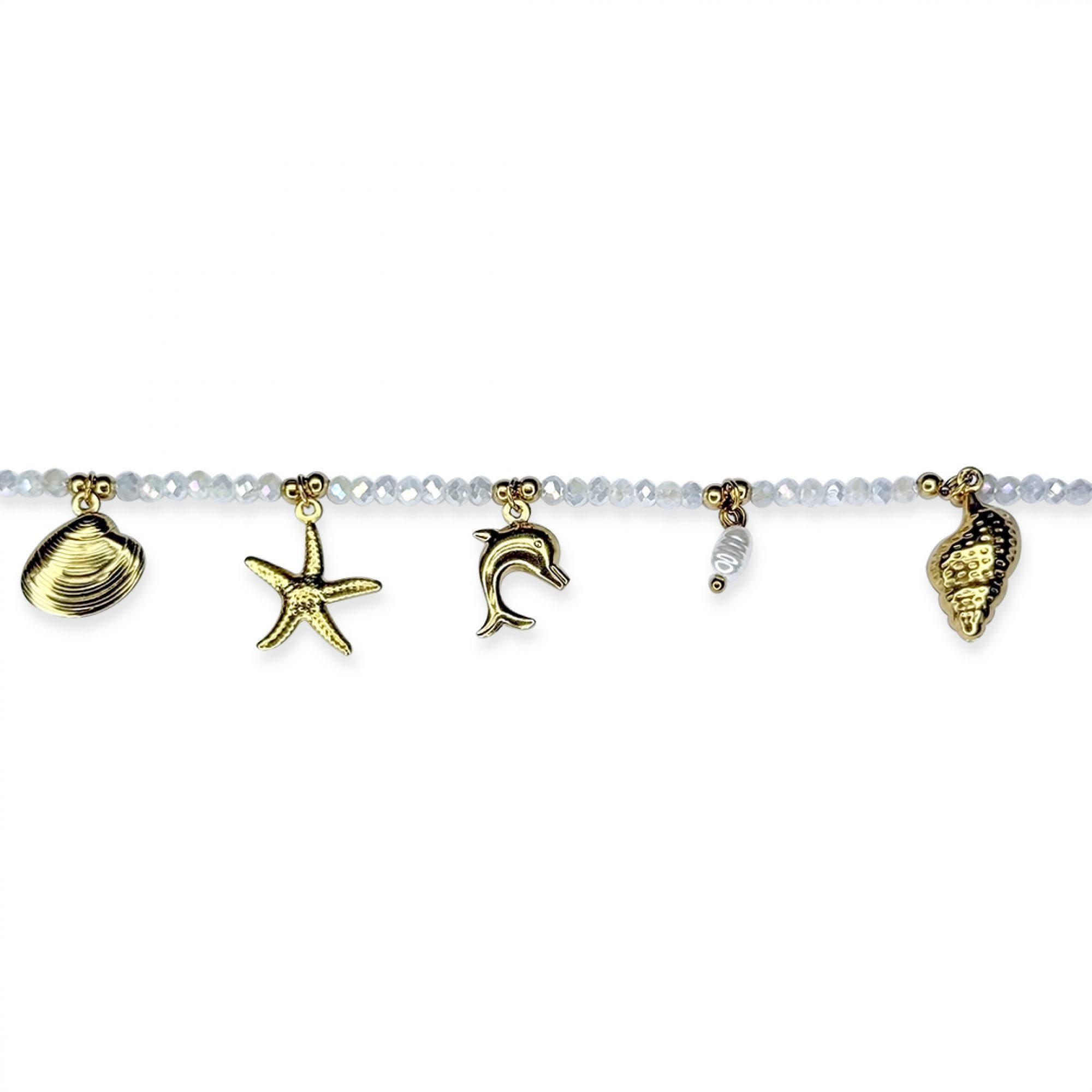 Βραχιόλι ατσάλι με κρεμαστά στοιχεία