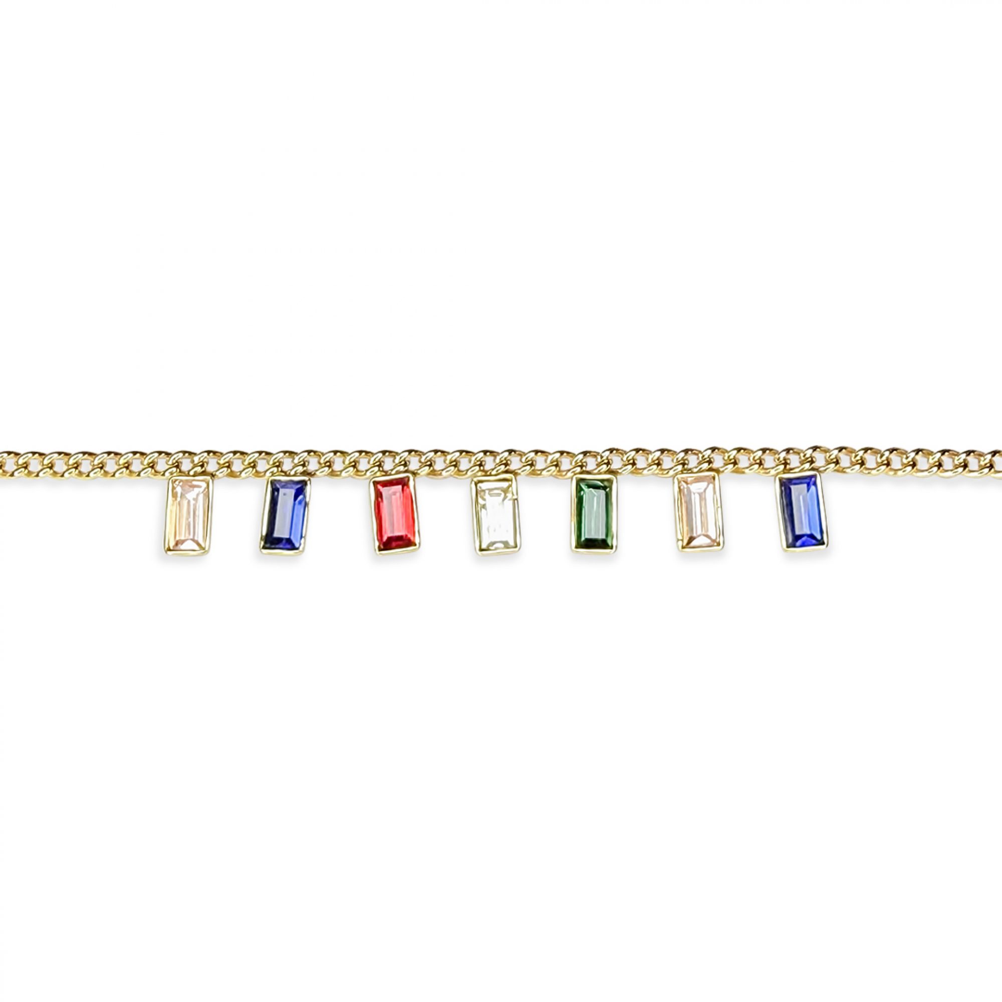 Βραχιόλι επίχρυσο ατσάλι με κρεμαστές πέτρες