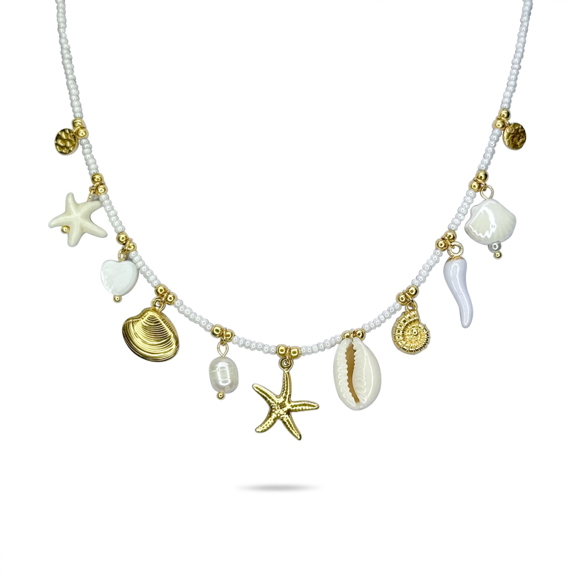 Steel necklace with dangles