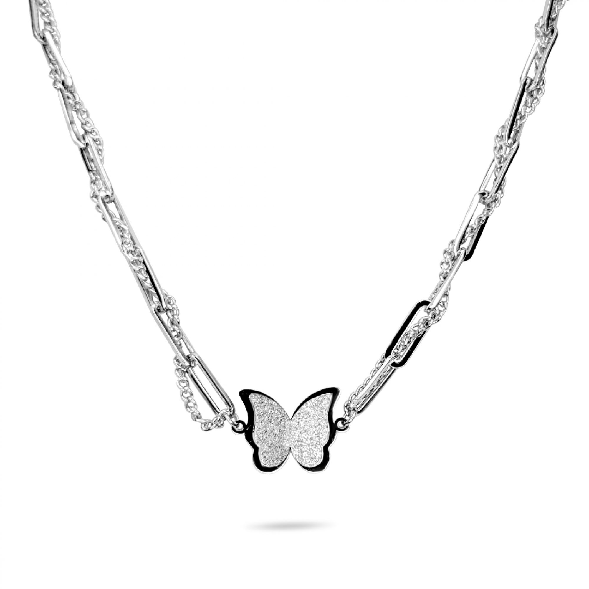 Butterfly steel necklace