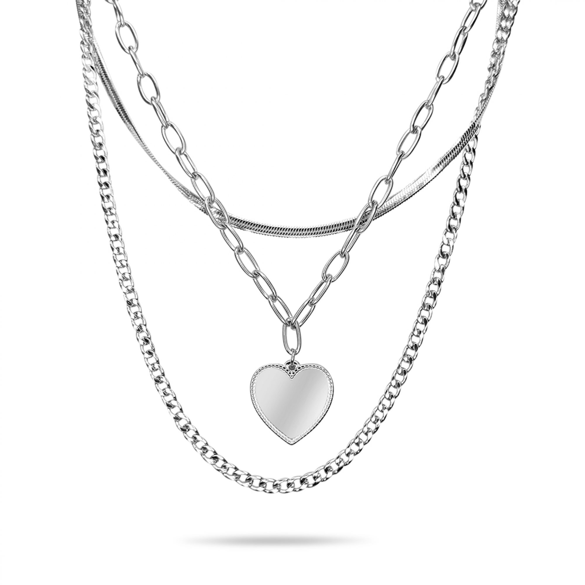 Triple steel necklace