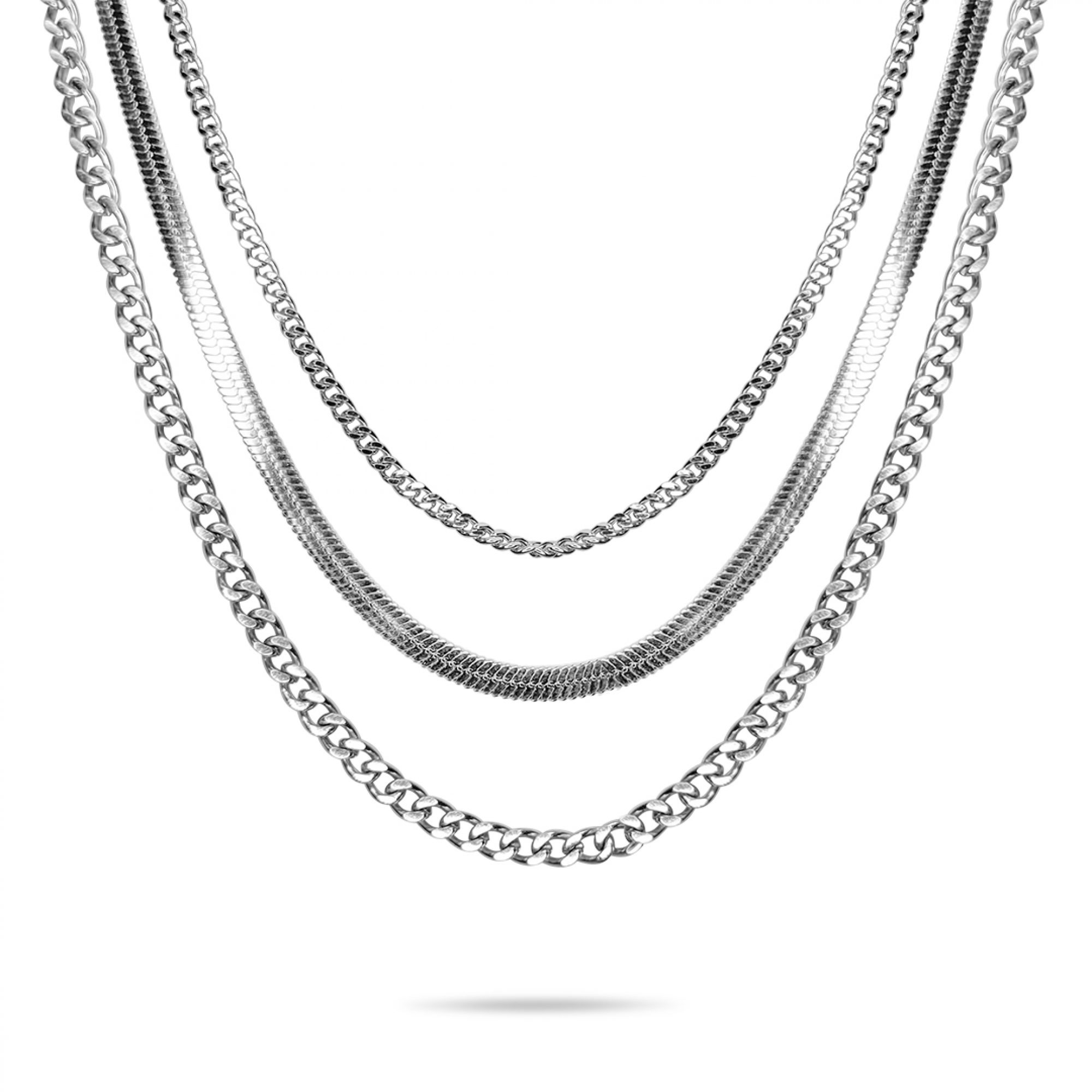 Triple steel necklace