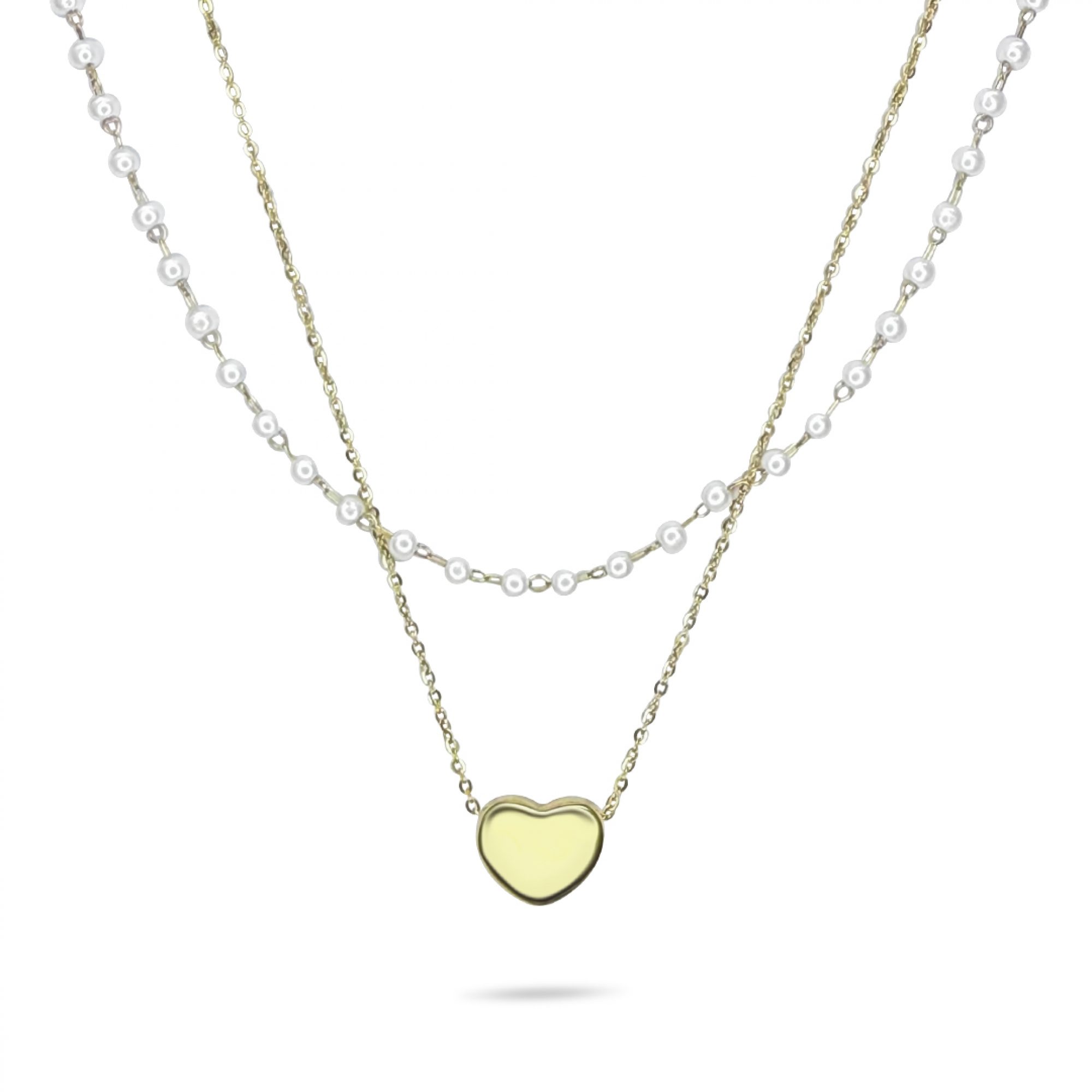 Double gold plated steel necklace 