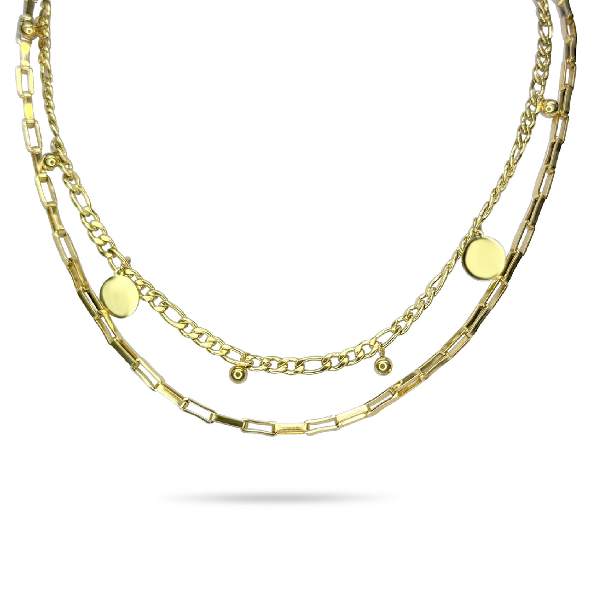 Διπλό κολιέ επίχρυσο ατσάλι 