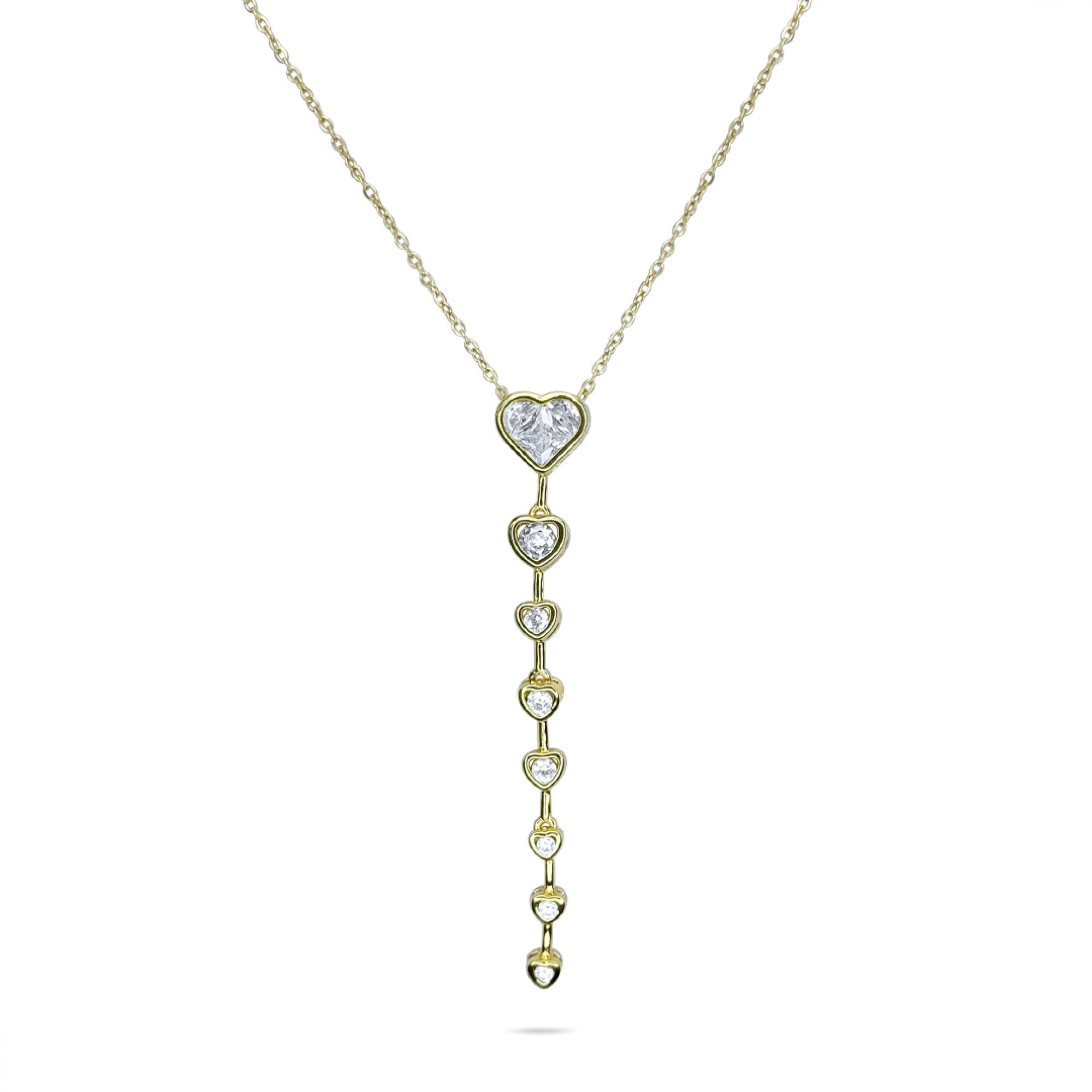 Y-style gold plated steel necklace 