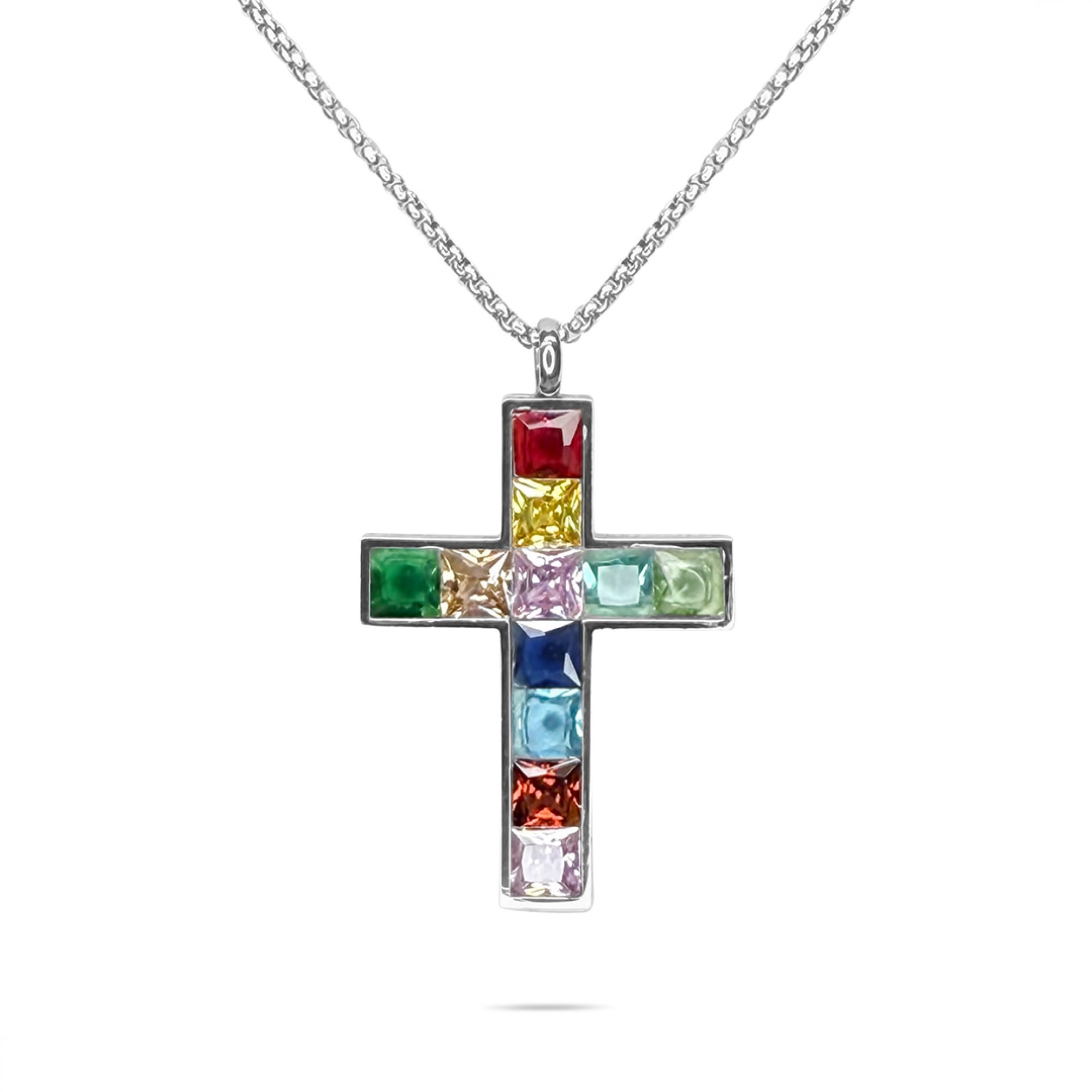 Steel cross necklace