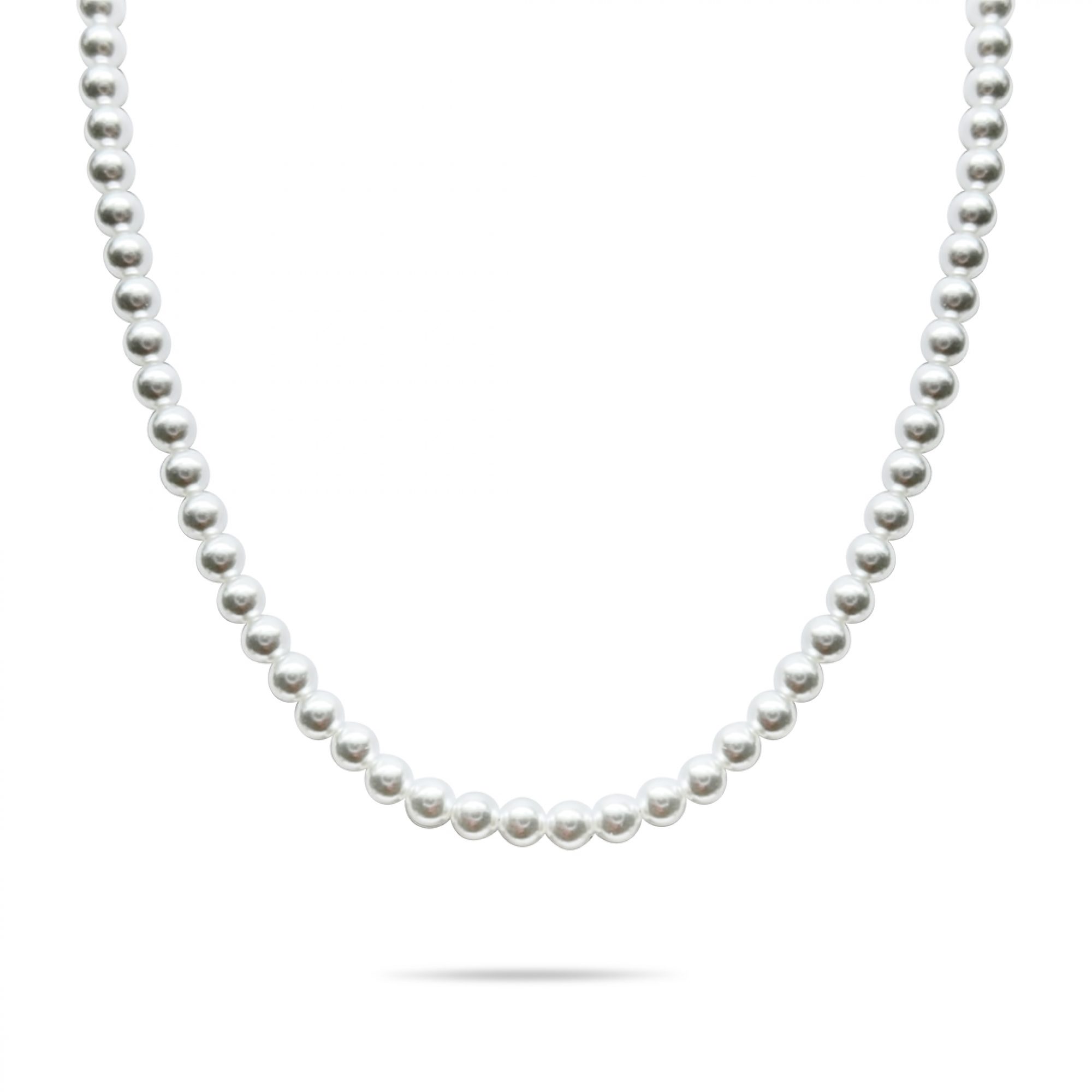 Steel necklace with pearls