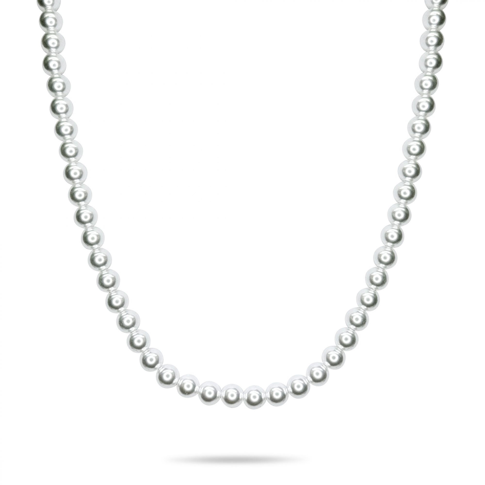 Steel necklace with pearls