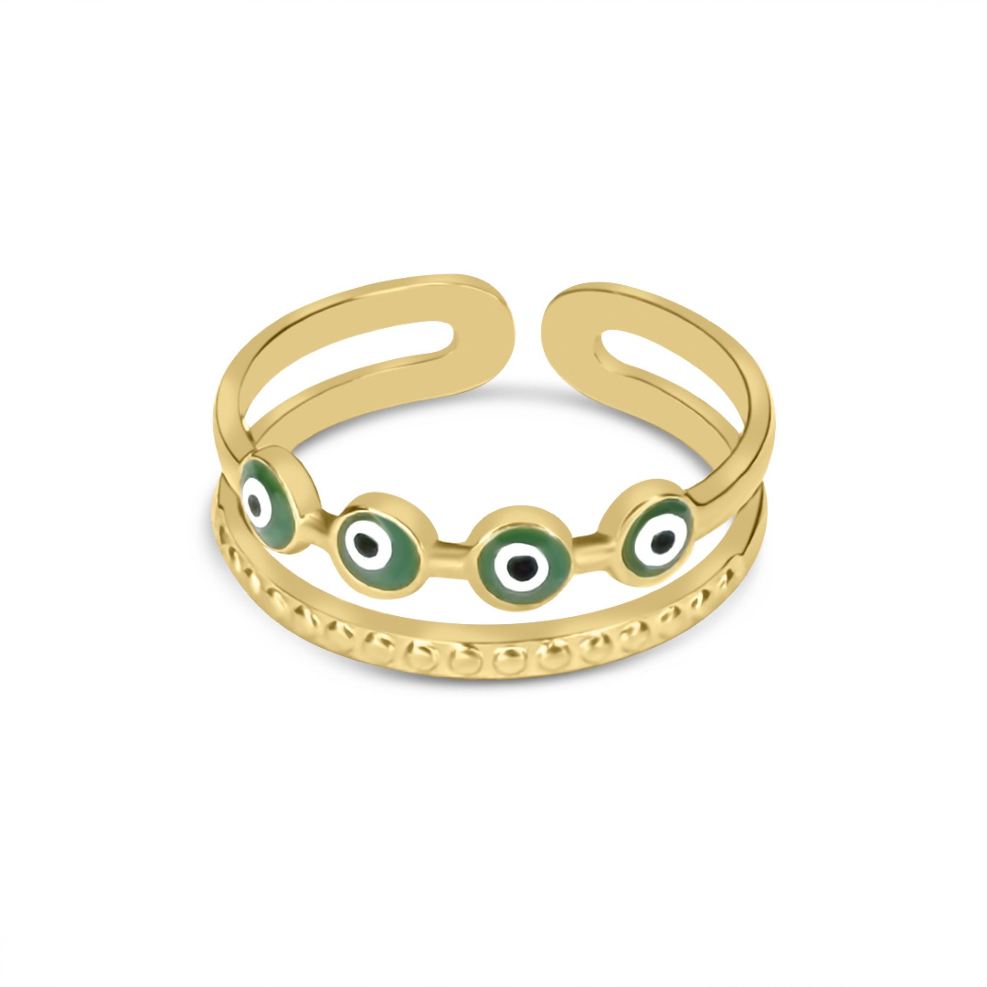 Gold plated steel eye ring