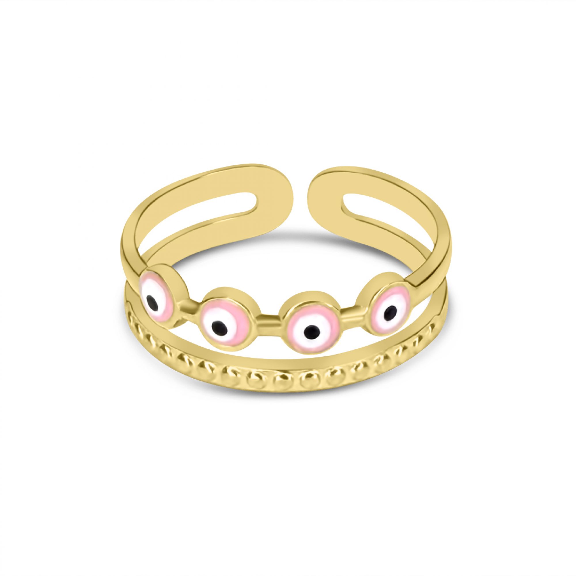 Gold plated steel eye ring