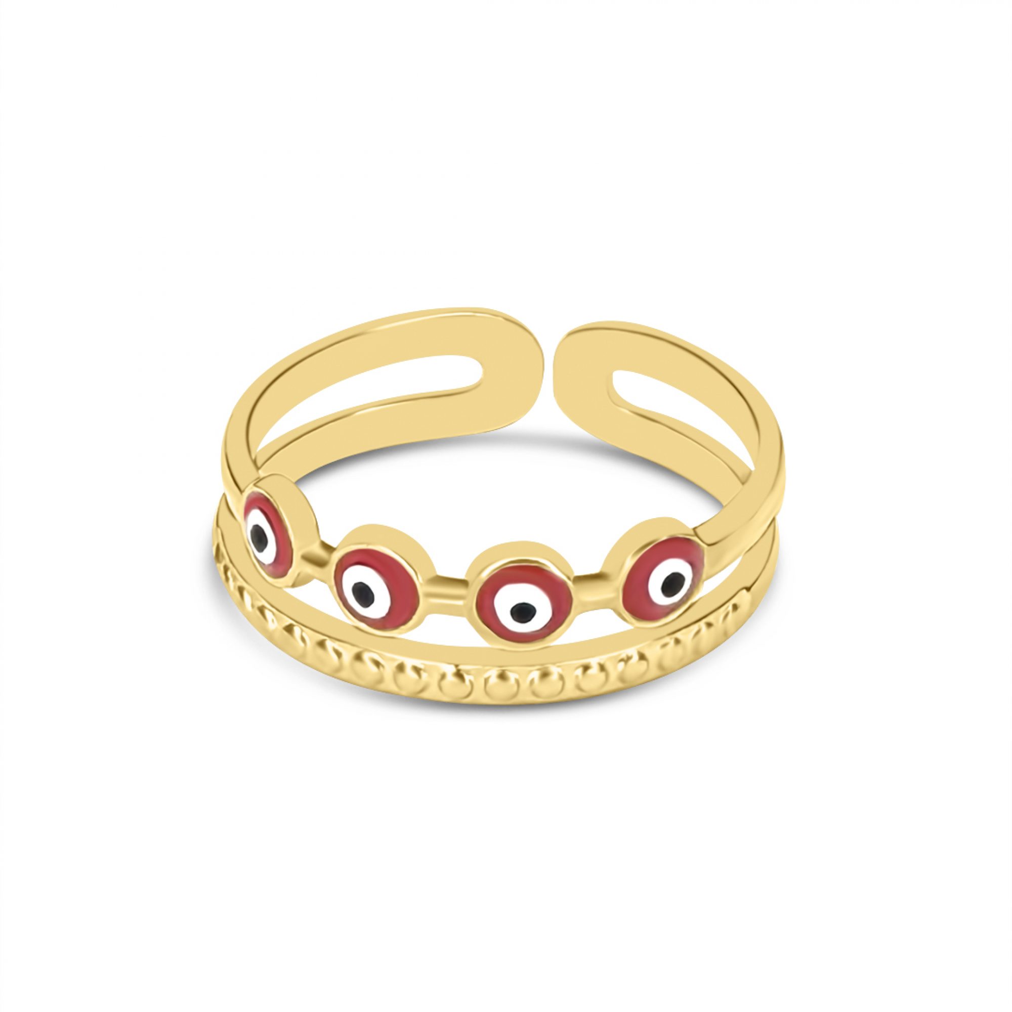 Gold plated steel eye ring