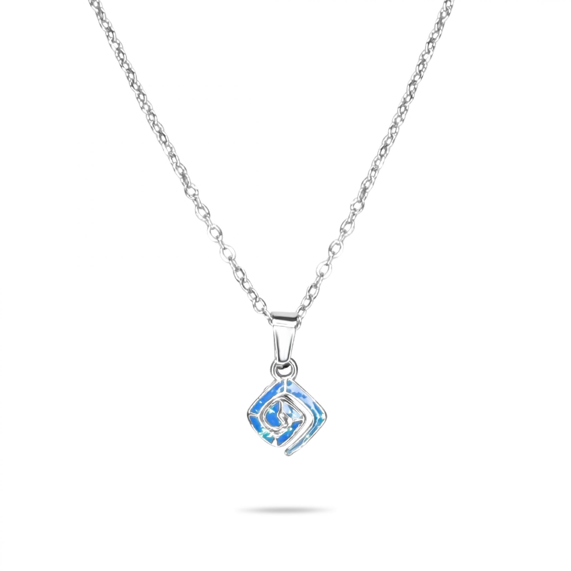 STEEL MEANDER NECKLACE WITH OPAL STONES