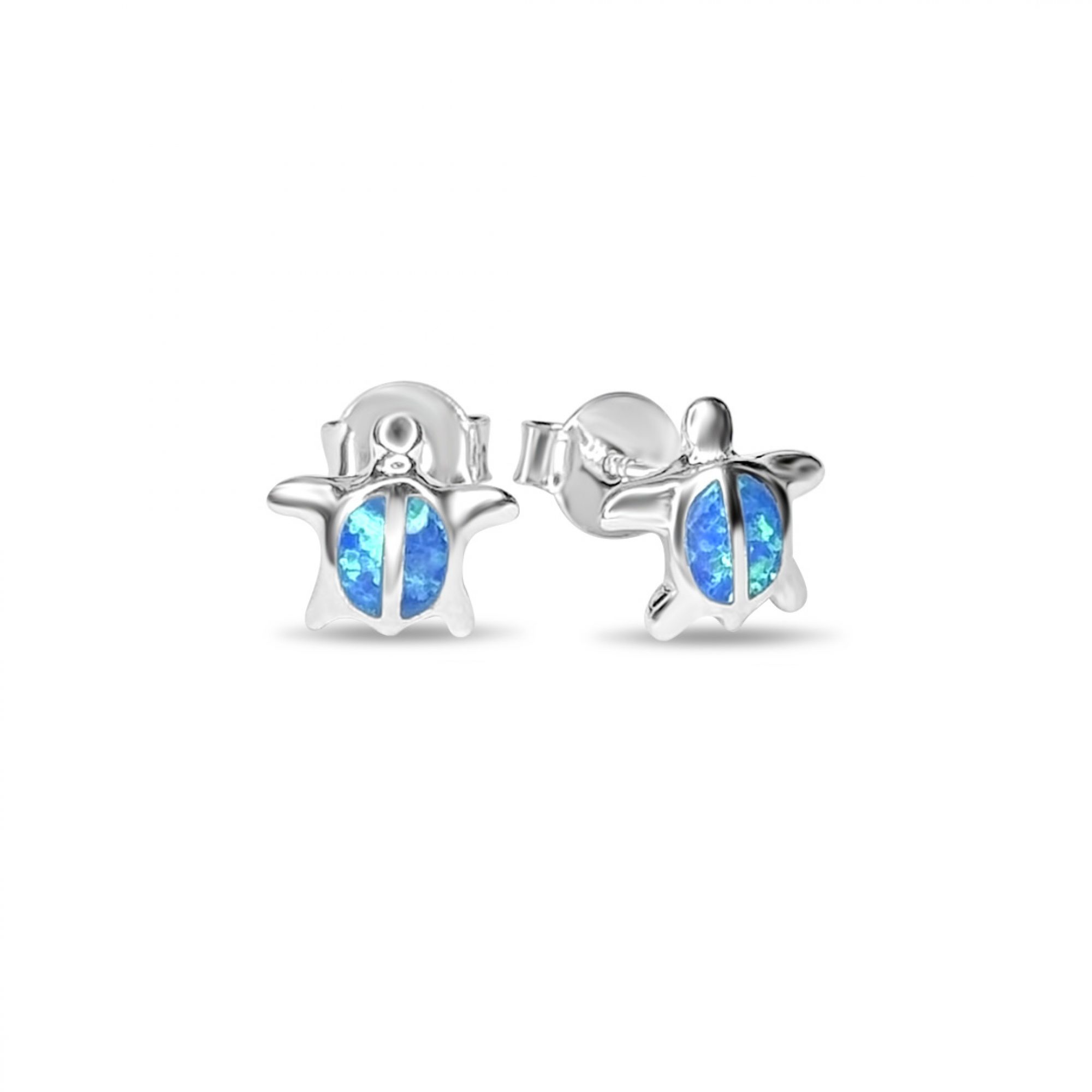Stud turtles opal earrings 