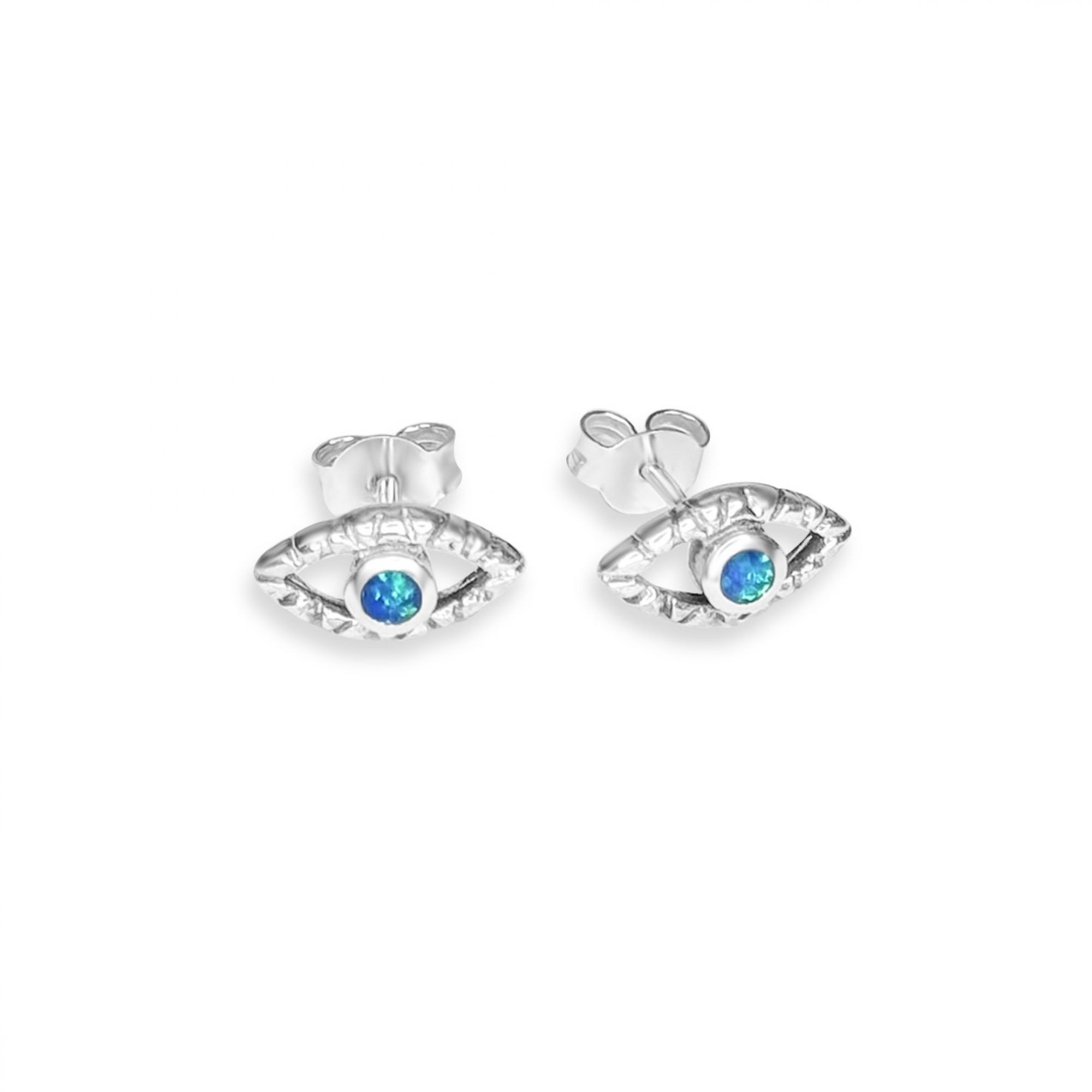 Stud eye opal earrings 