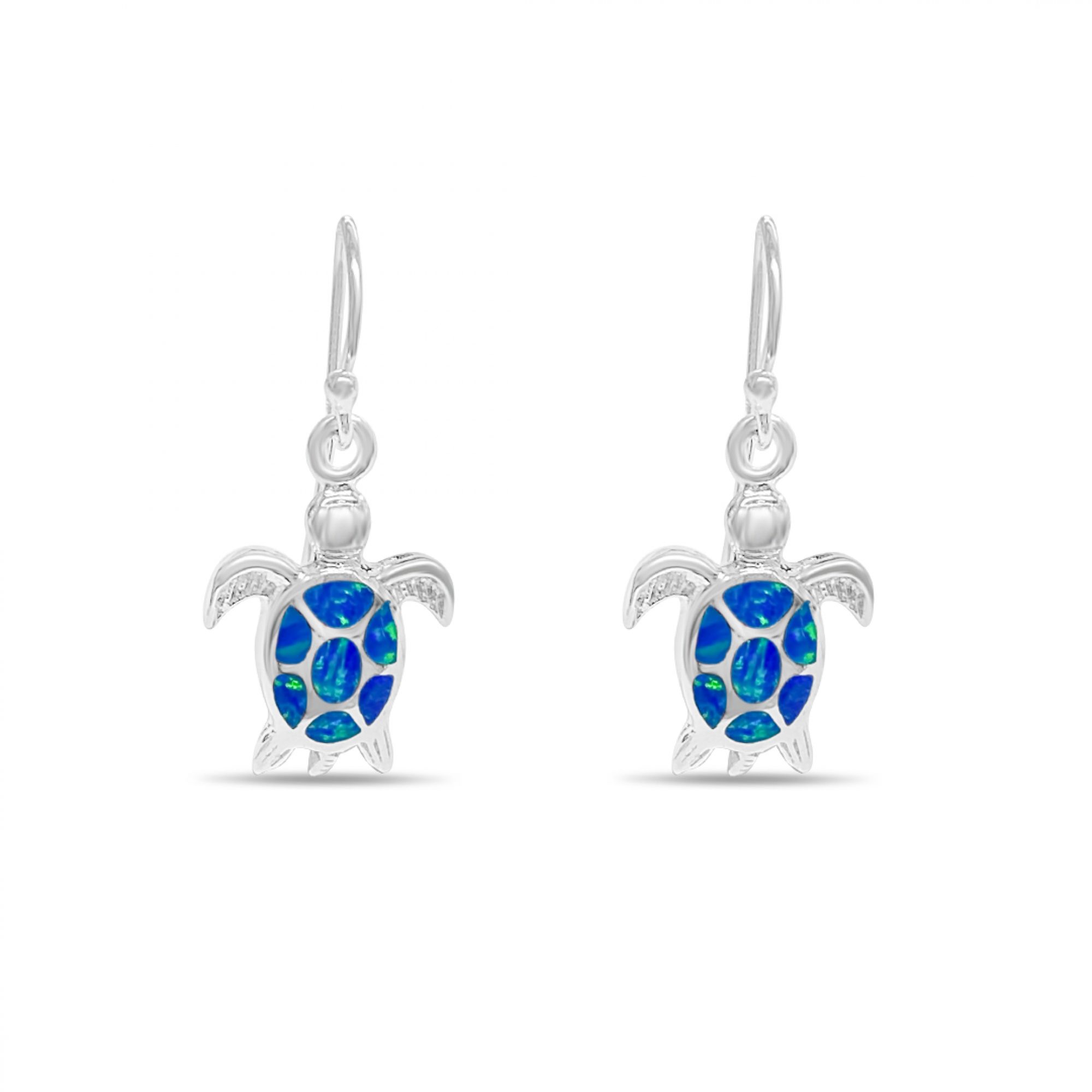 Dangle turtle opal earrings 