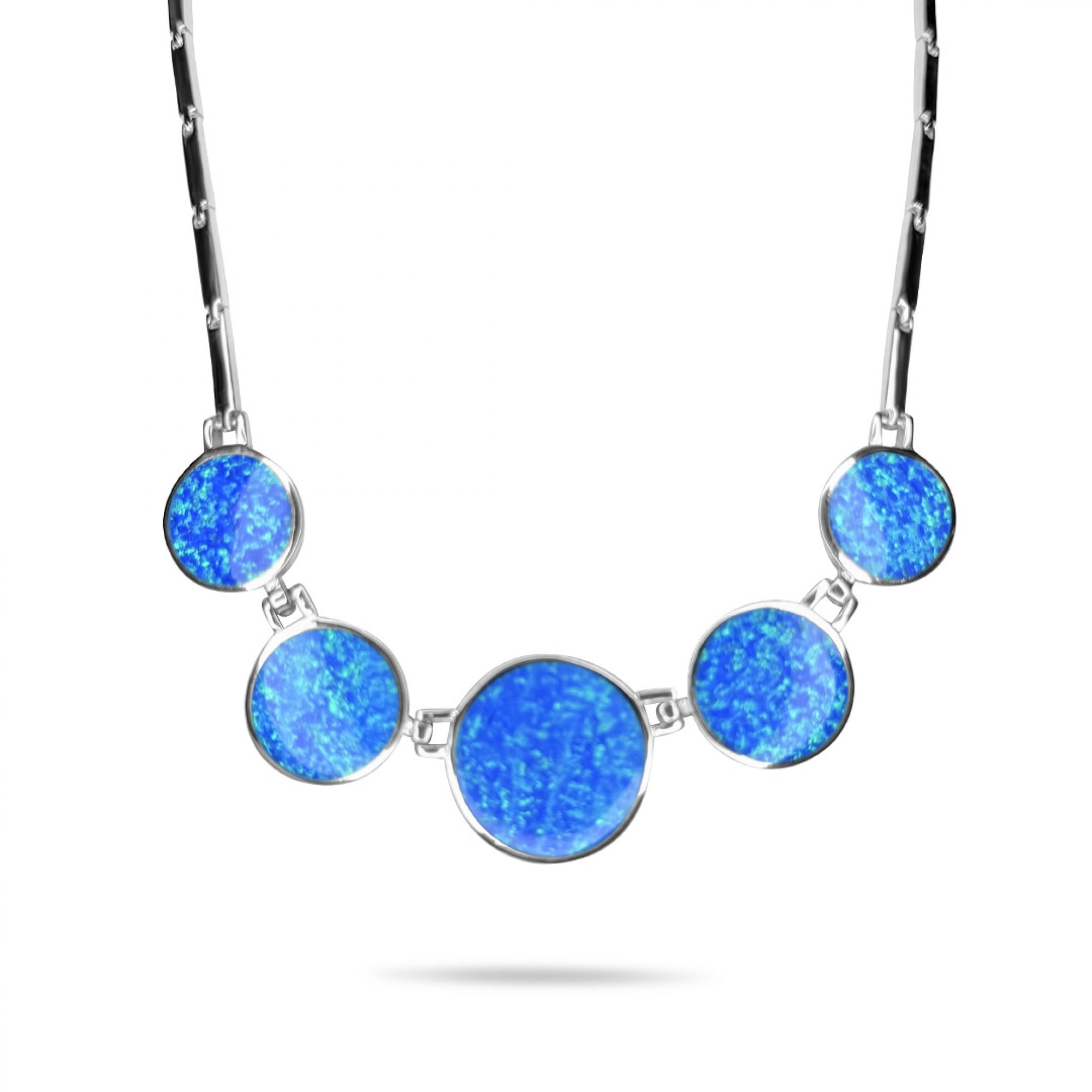 Necklace with opal stones